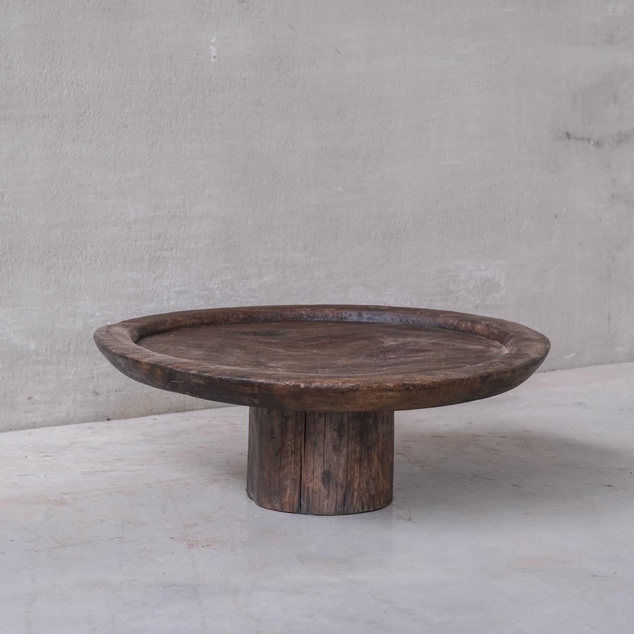 Wooden Low Circular Primitive Coffee Table 5