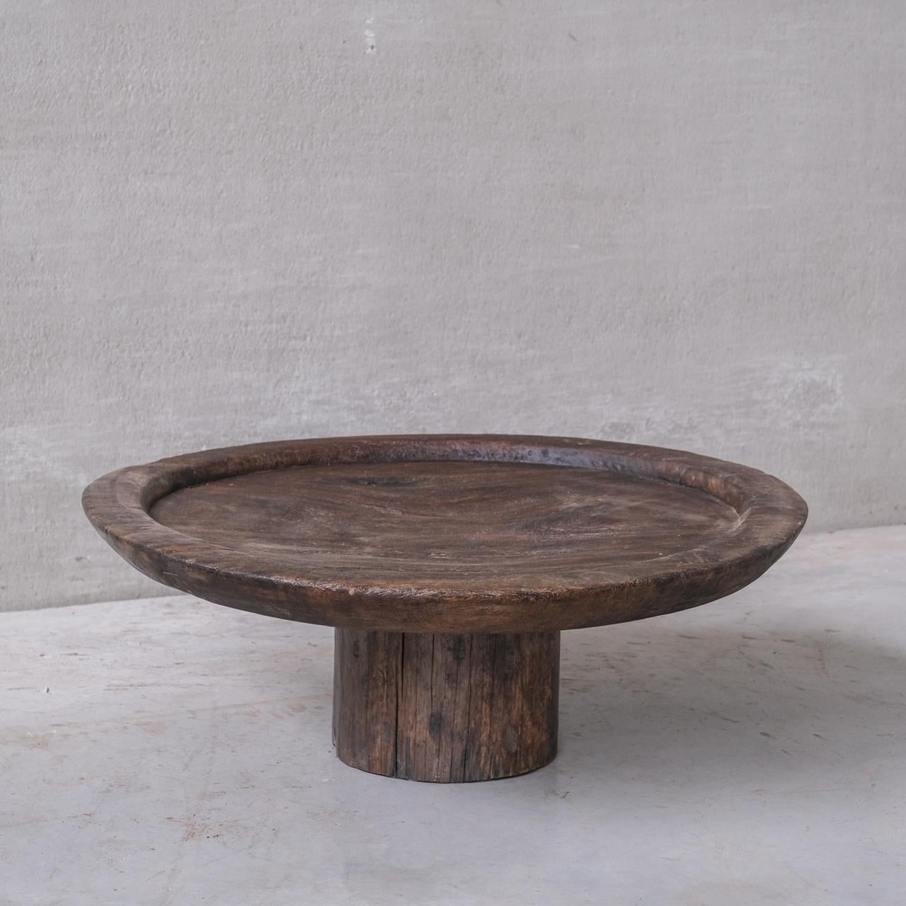 primitive round coffee table