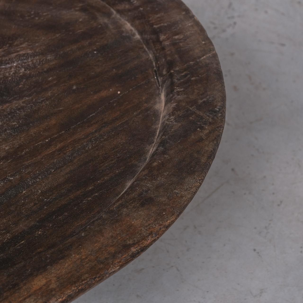 Wooden Low Circular Primitive Coffee Table 1