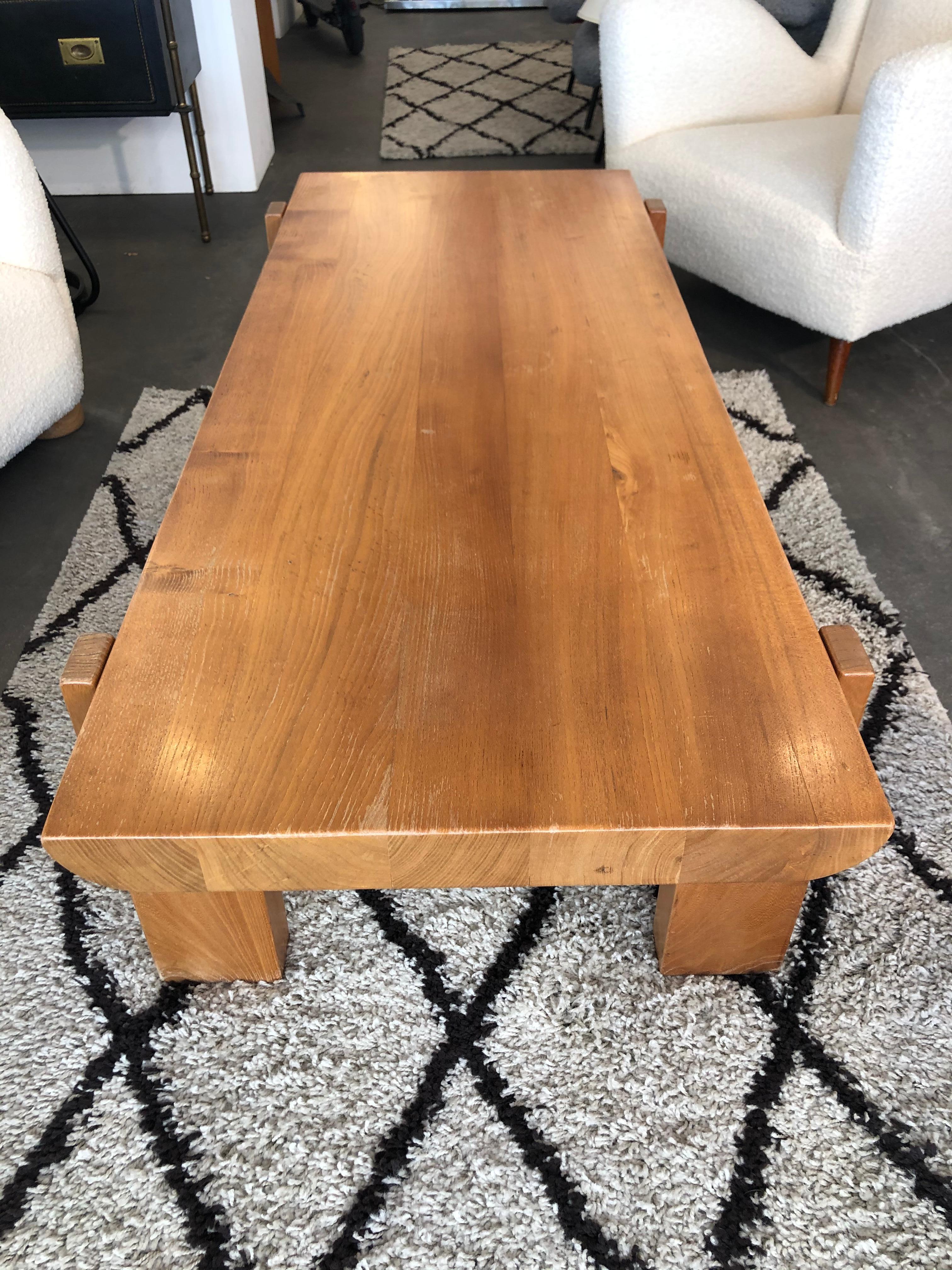 Mid-Century Modern Wooden Low Table by Luigi Gorgoni, 1974 For Sale