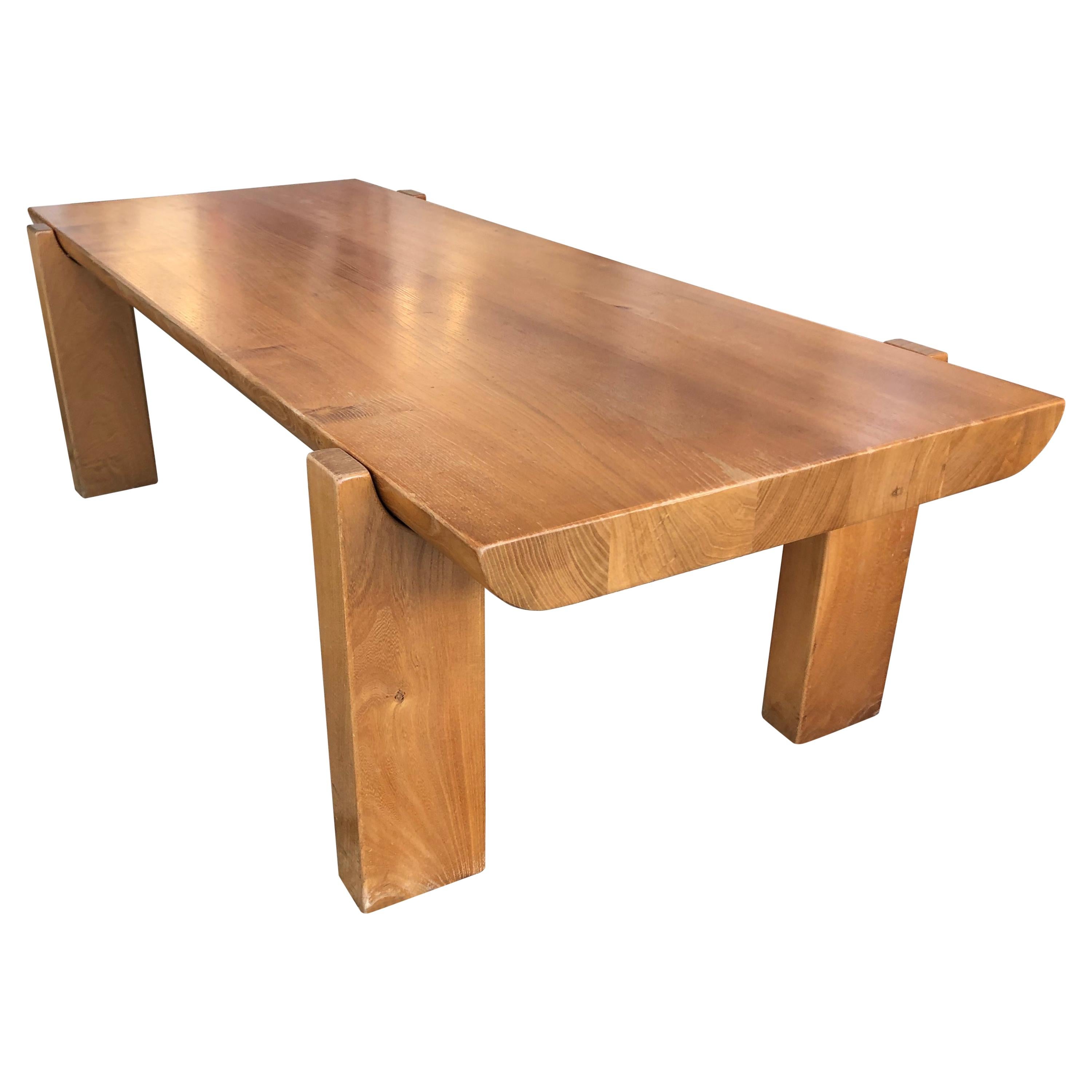 Wooden Low Table by Luigi Gorgoni, 1974 For Sale