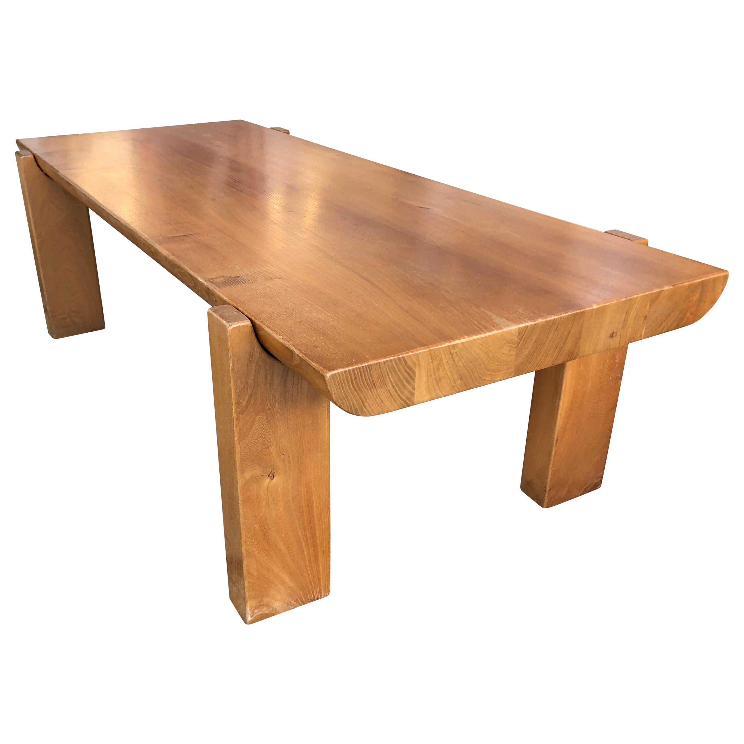 Wooden Low Table by Luigi Gorgoni, 1974