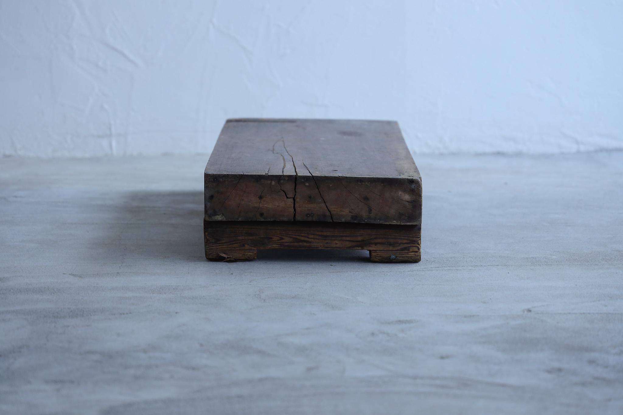 Wooden Low Table, Japanese Antique, Wabi-Sabi, Mingei For Sale 4