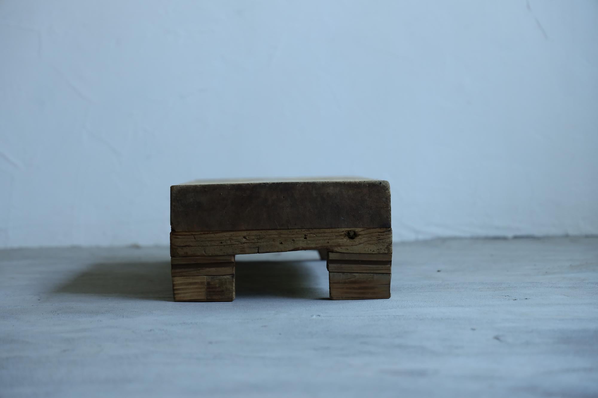 Wooden Low Table, Japanese Antique, Wabi-Sabi, Mingei 6