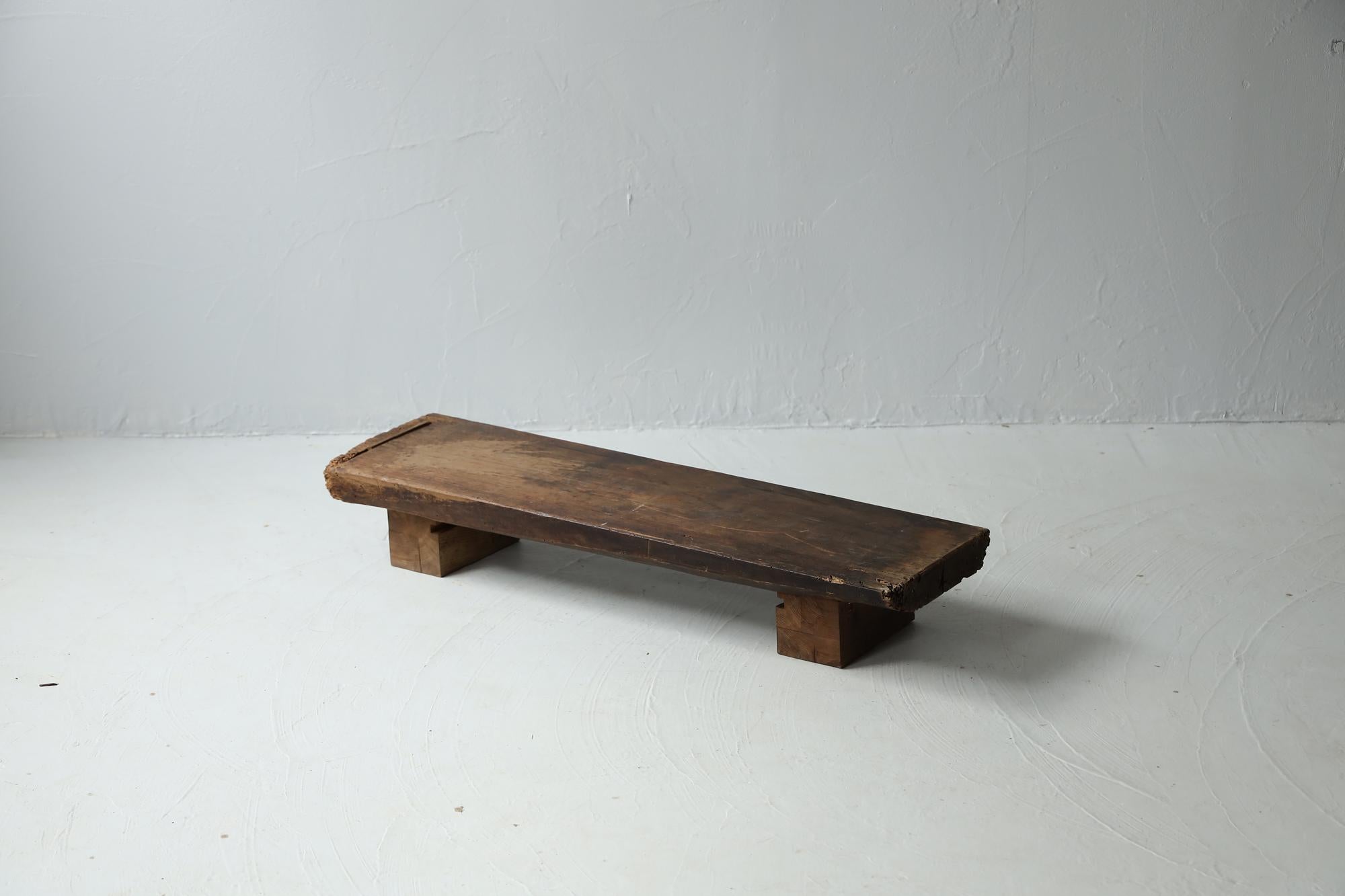 Wooden Low Table, Japanese Antique, Wabi-Sabi, Mingei For Sale 7