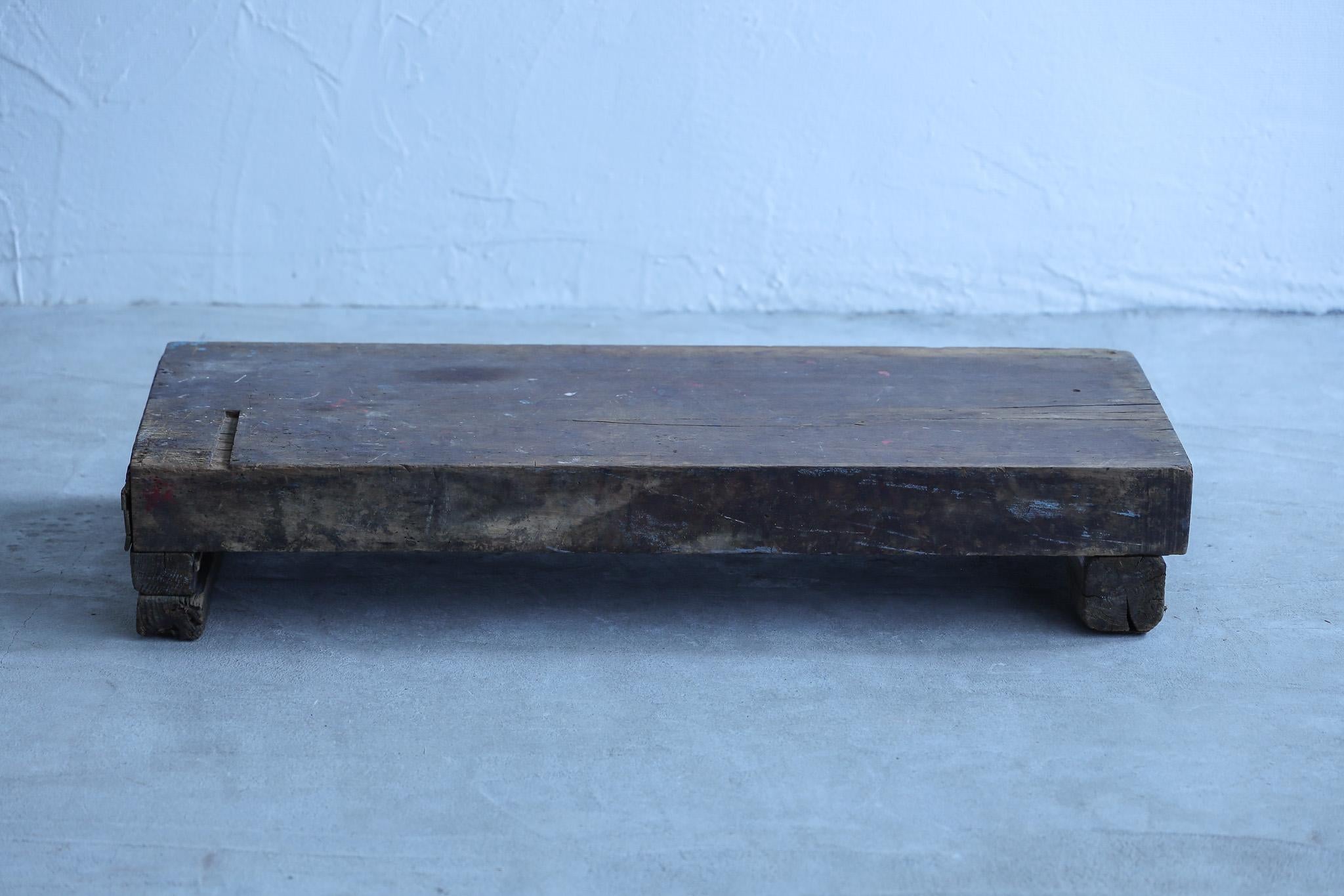 Wooden Low Table, Japanese Antique, Wabi-Sabi, Mingei For Sale 9
