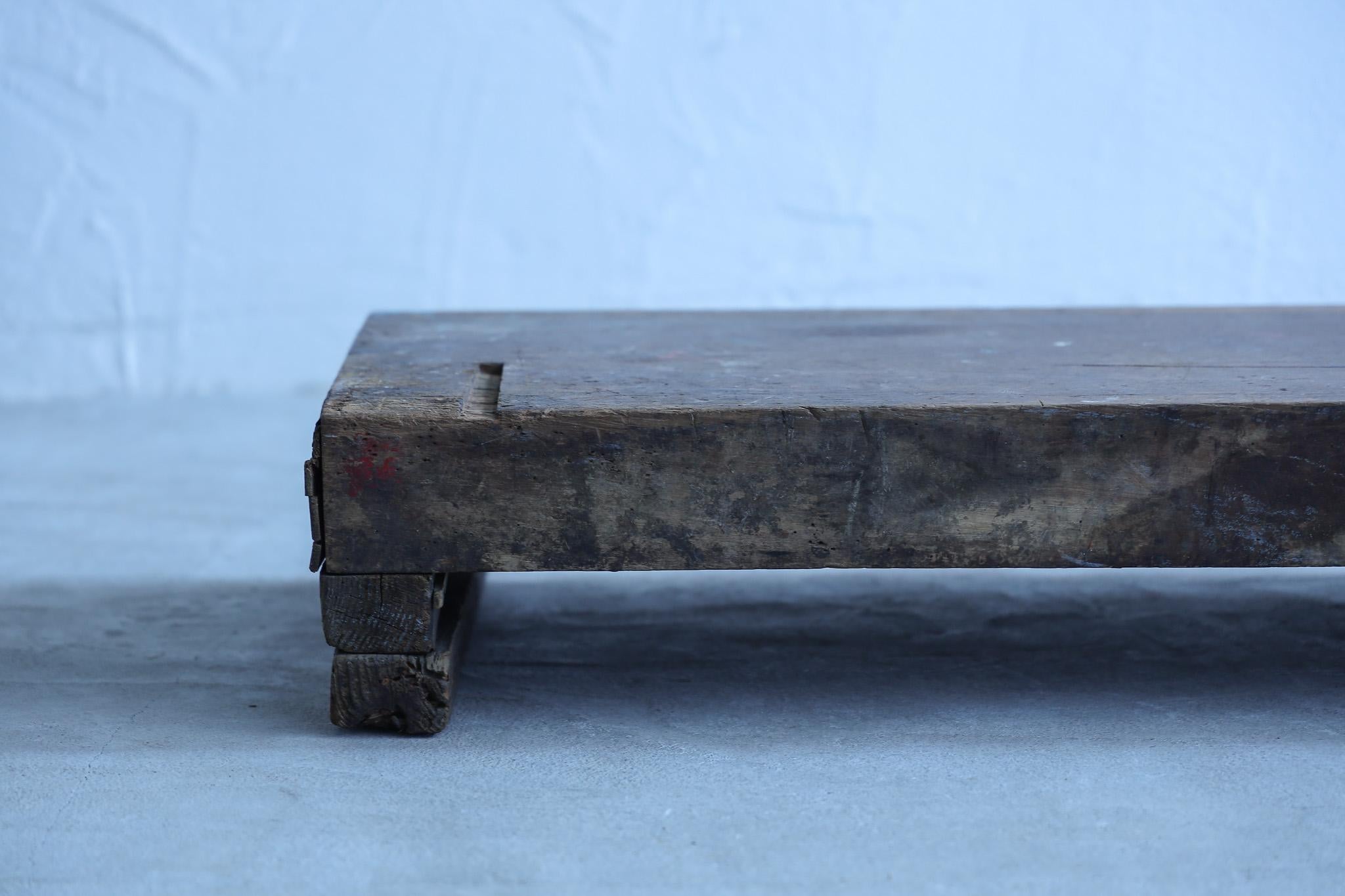 Wooden Low Table, Japanese Antique, Wabi-Sabi, Mingei For Sale 10