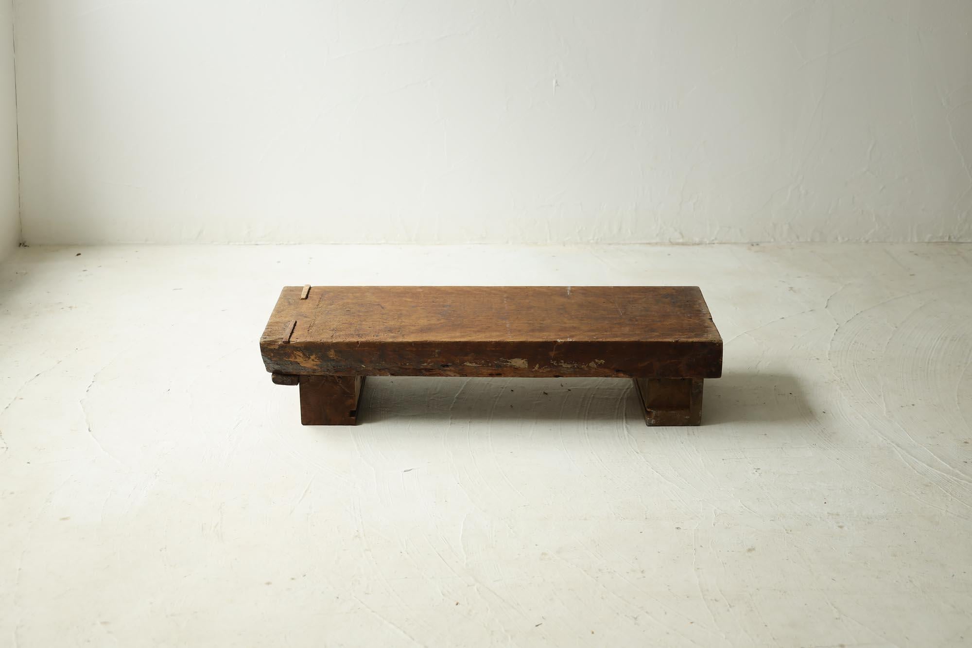 Meiji Wooden Low Table, Japanese Antique, Wabi-Sabi, Mingei