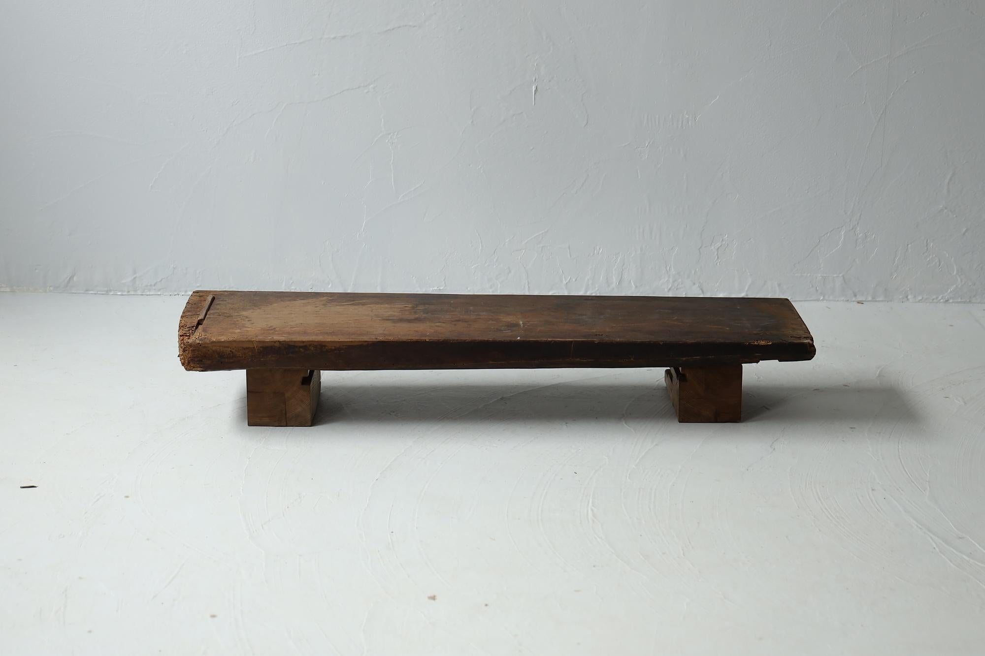 Meiji Wooden Low Table, Japanese Antique, Wabi-Sabi, Mingei For Sale