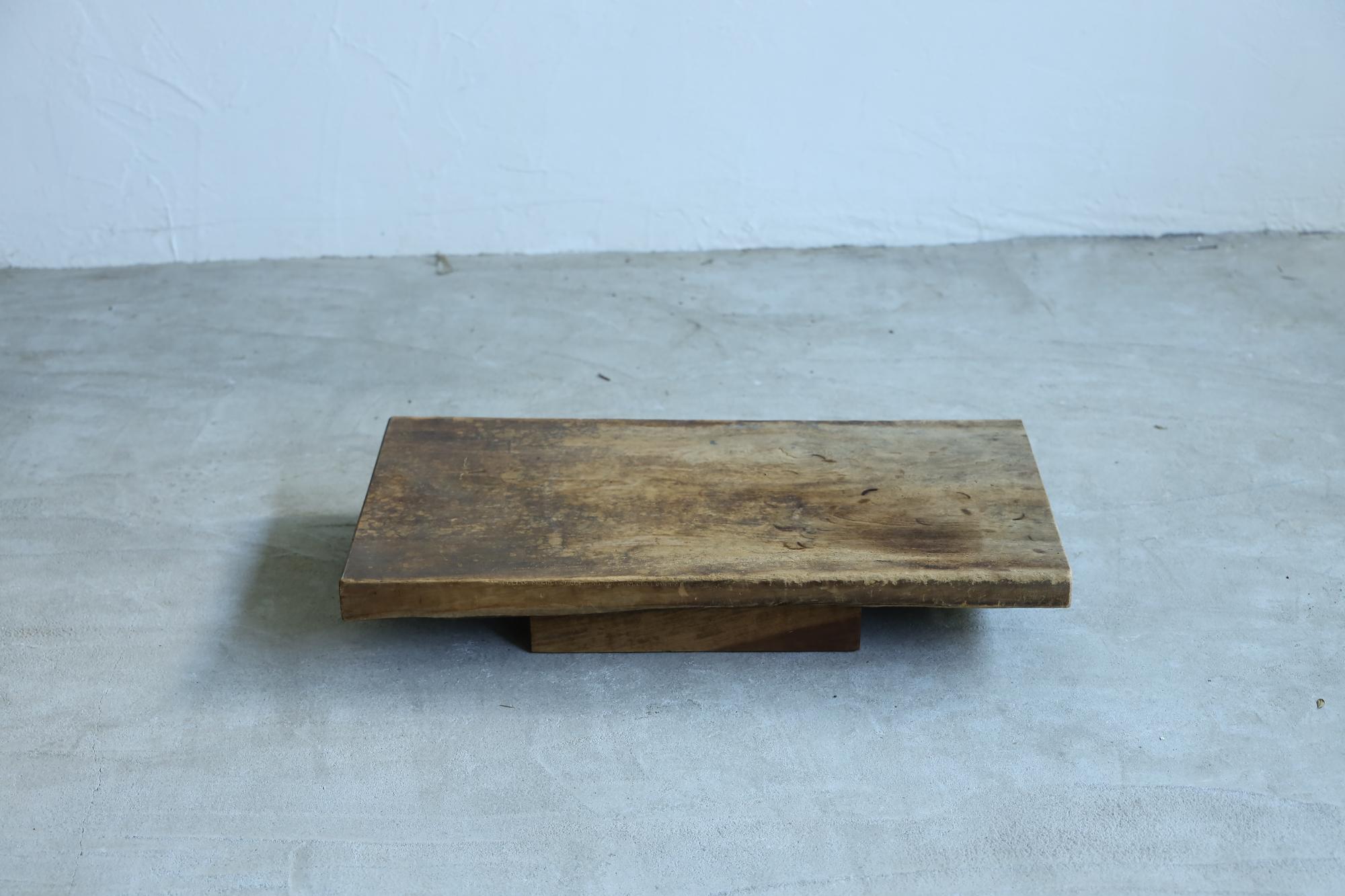 Meiji Wooden Low Table, Japanese Antique, Wabi-Sabi, Mingei