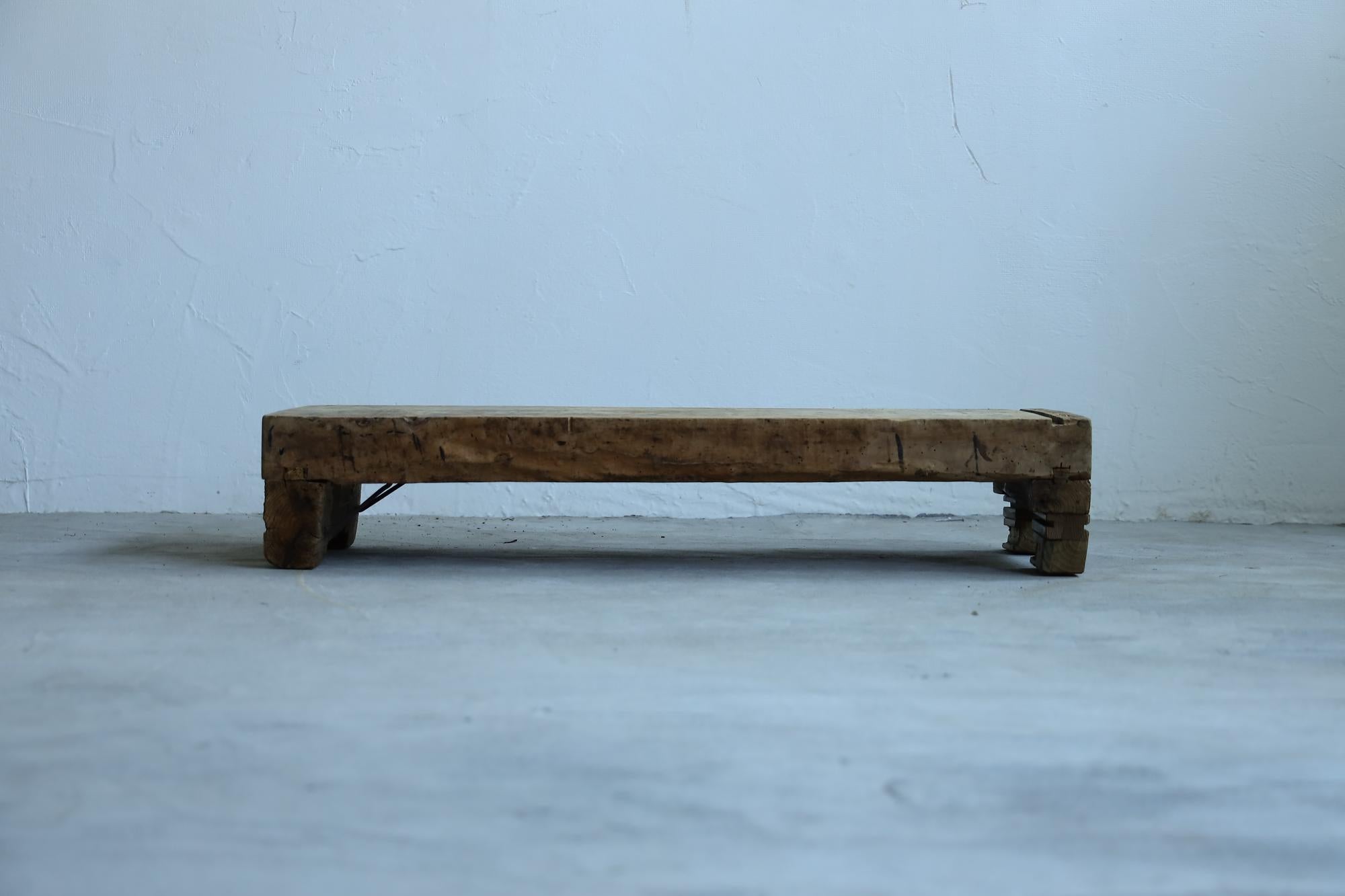 Meiji Wooden Low Table, Japanese Antique, Wabi-Sabi, Mingei