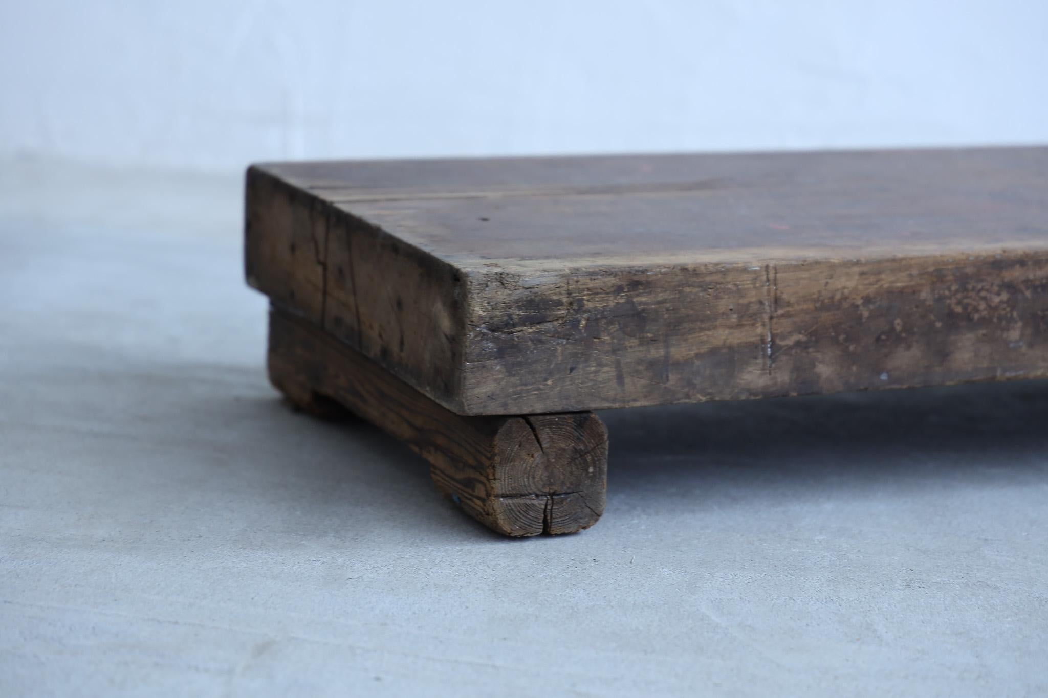 Meiji Wooden Low Table, Japanese Antique, Wabi-Sabi, Mingei For Sale