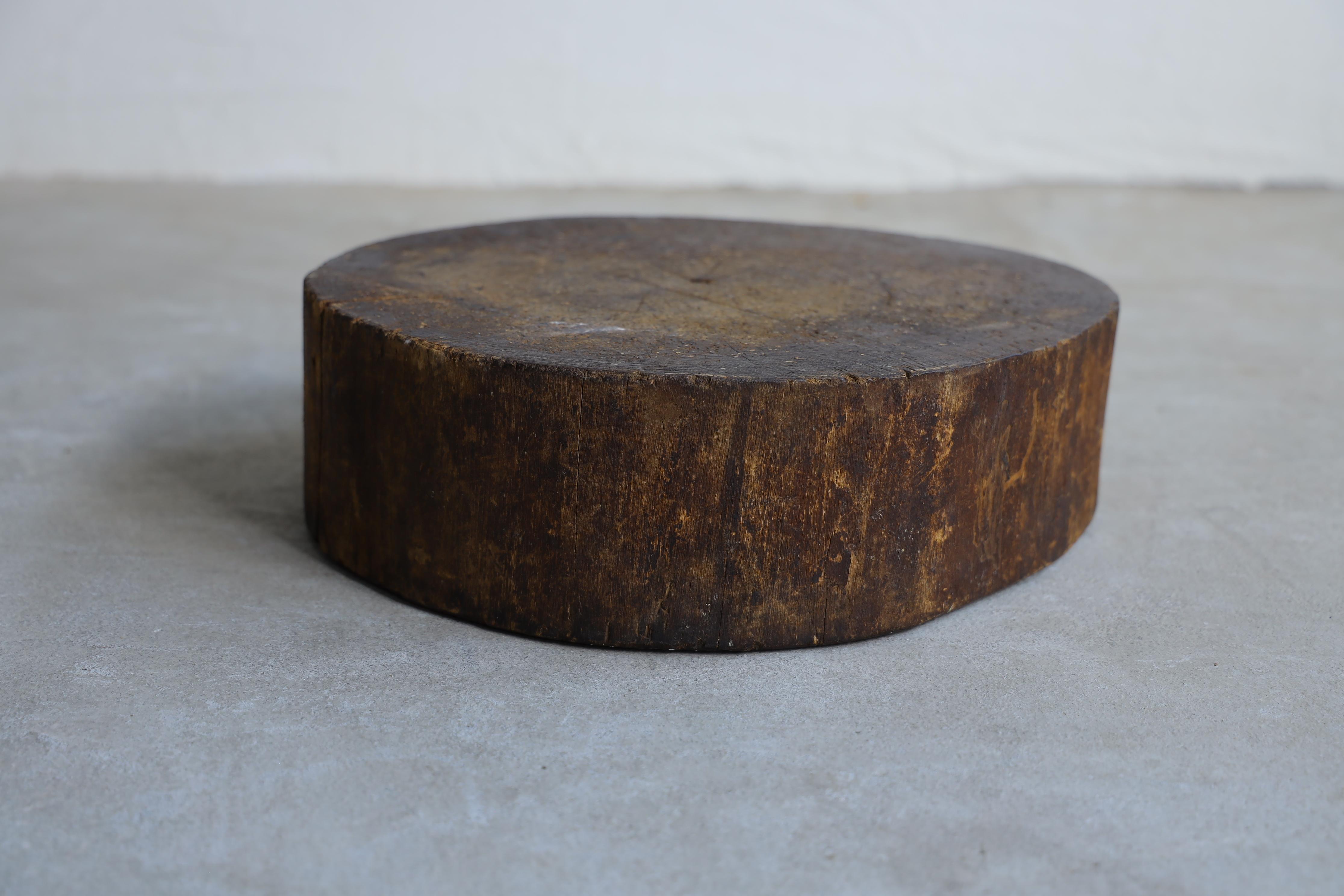 Hand-Crafted Wooden Low Table, Japanese Antique, Wabi-Sabi, Mingei For Sale
