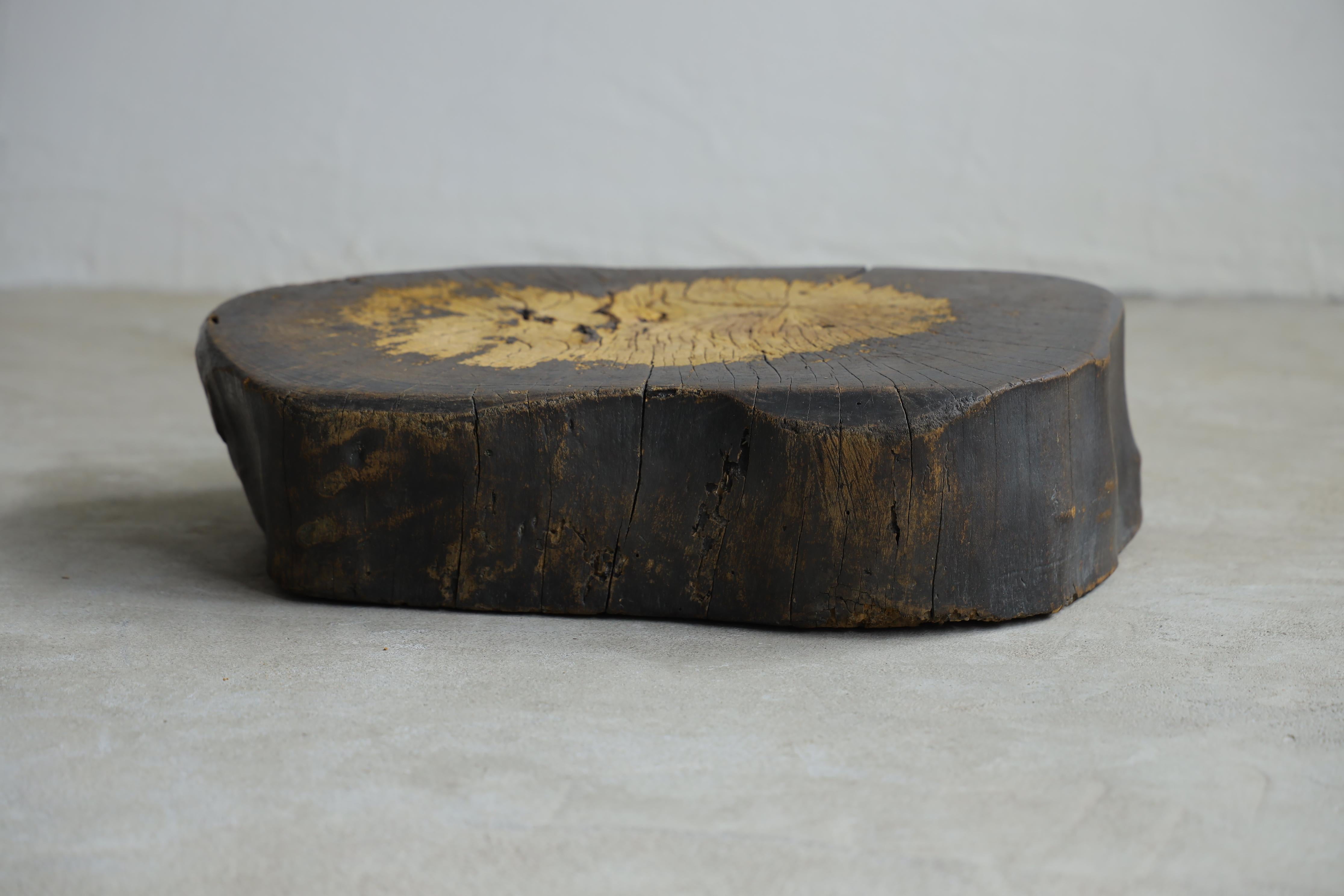 Hand-Crafted Wooden Low Table, Japanese Antique, Wabi-Sabi, Mingei For Sale