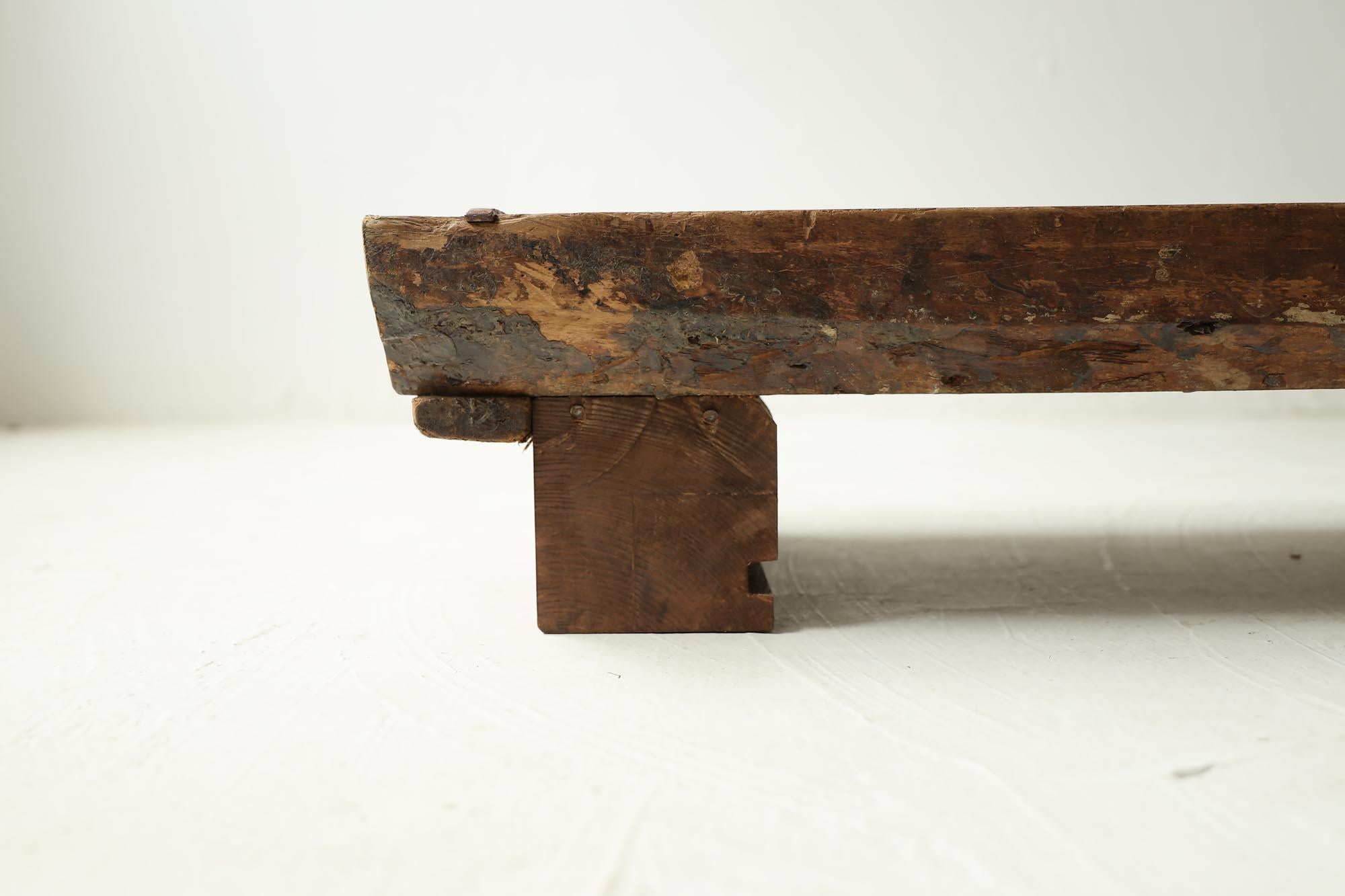Wooden Low Table, Japanese Antique, Wabi-Sabi, Mingei In Good Condition In Katori-Shi, 12