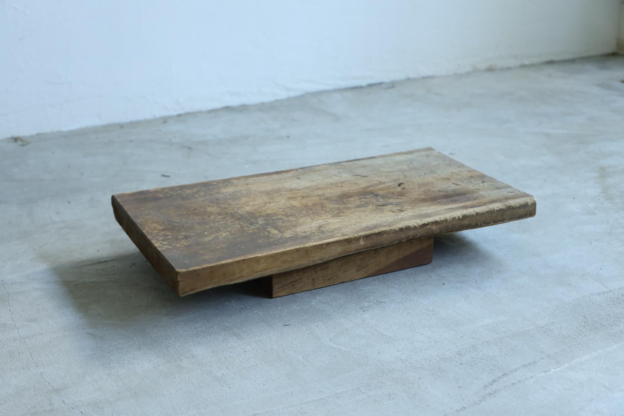 20th Century Wooden Low Table, Japanese Antique, Wabi-Sabi, Mingei
