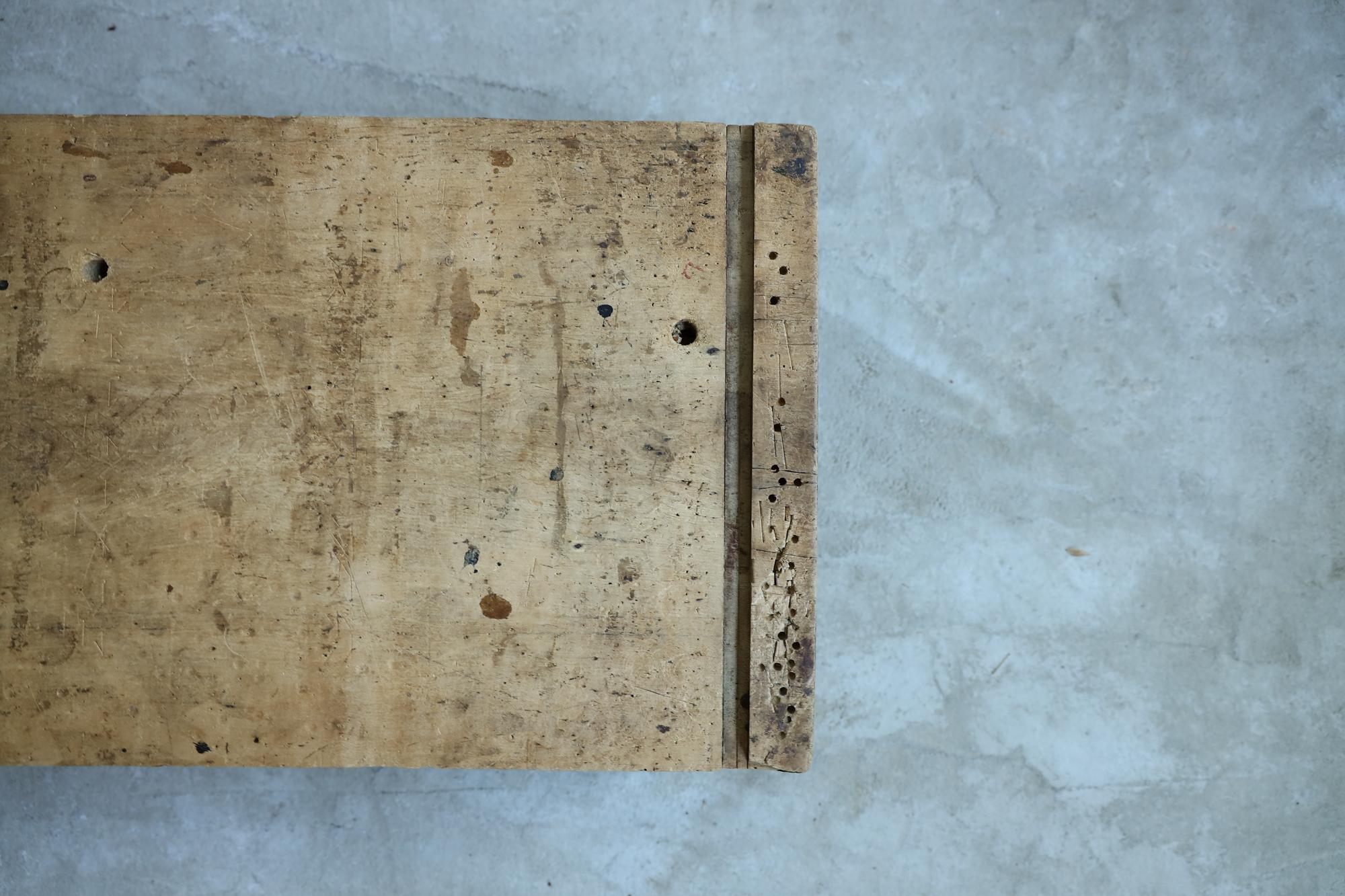 20th Century Wooden Low Table, Japanese Antique, Wabi-Sabi, Mingei