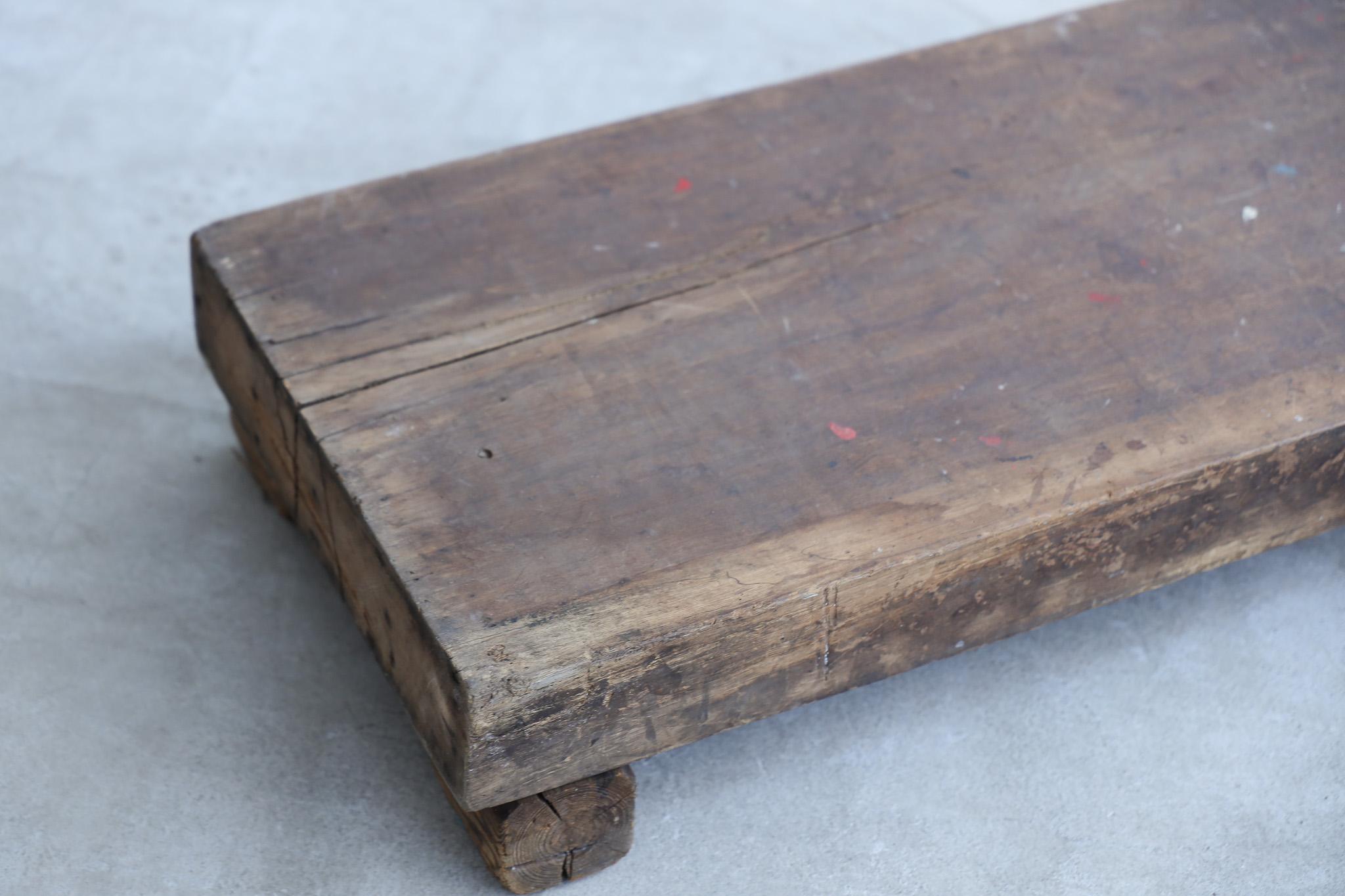 Wooden Low Table, Japanese Antique, Wabi-Sabi, Mingei In Good Condition For Sale In Katori-Shi, 12
