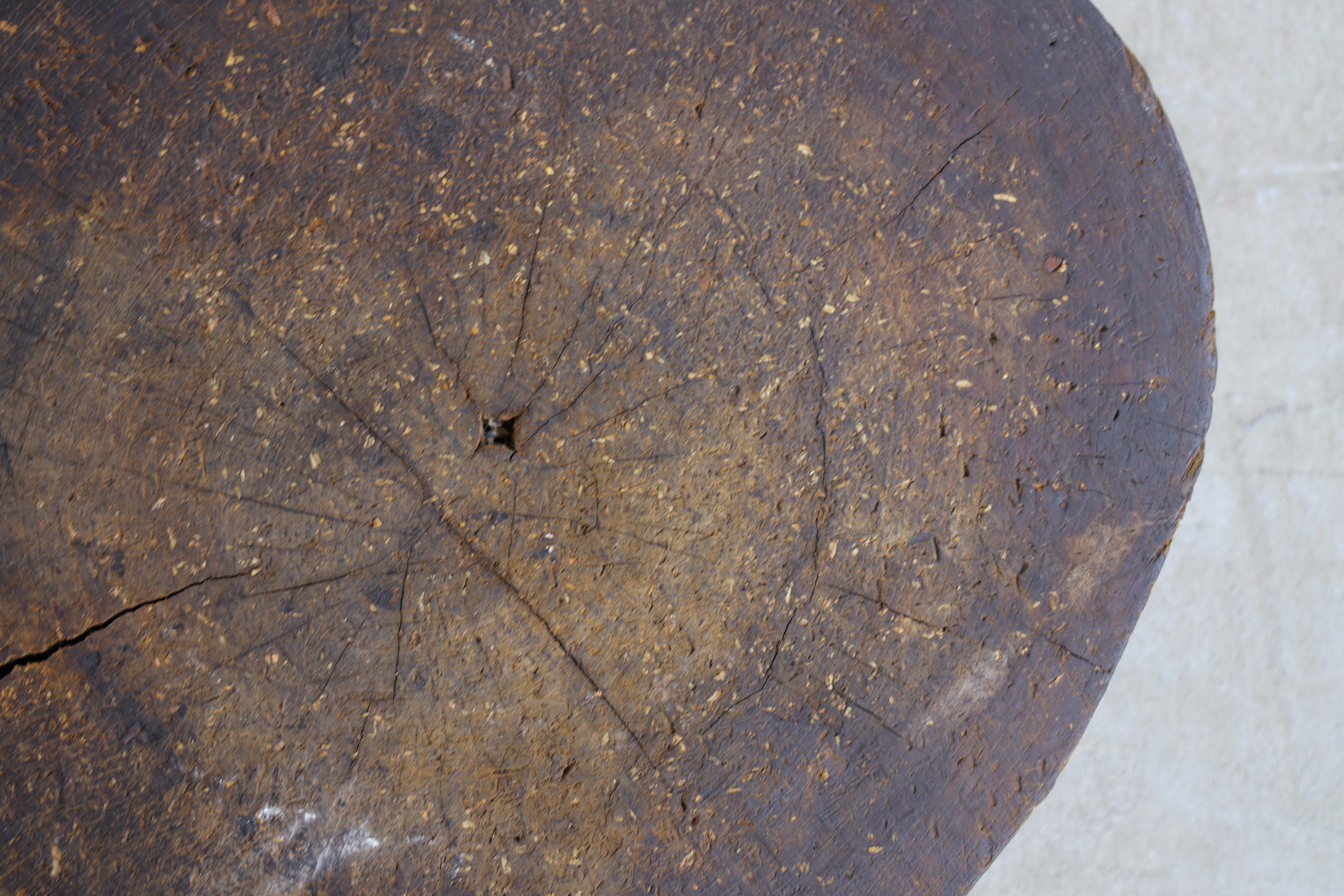 20th Century Wooden Low Table, Japanese Antique, Wabi-Sabi, Mingei For Sale