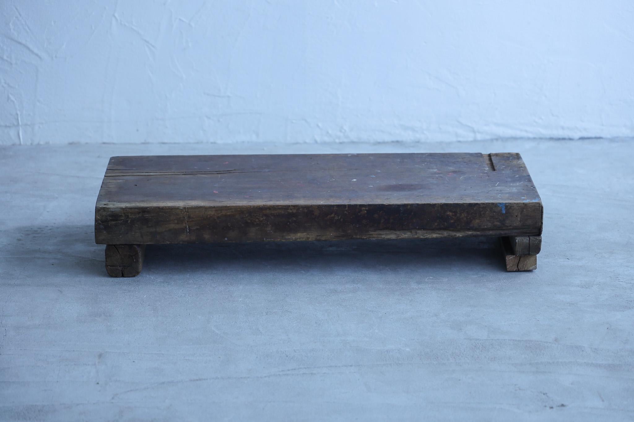 Wooden Low Table, Japanese Antique, Wabi-Sabi, Mingei For Sale 2