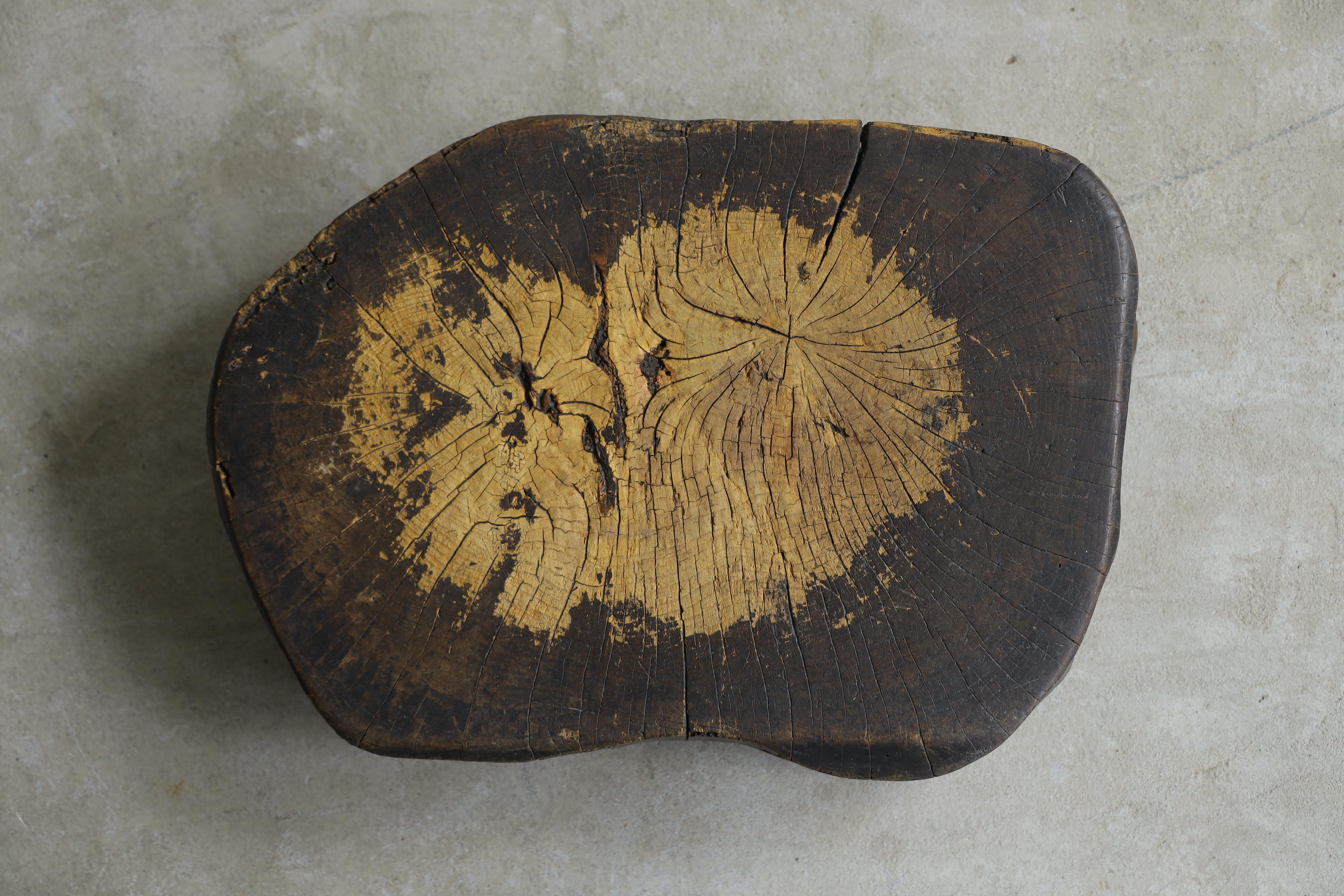 Wooden Low Table, Japanese Antique, Wabi-Sabi, Mingei For Sale 3