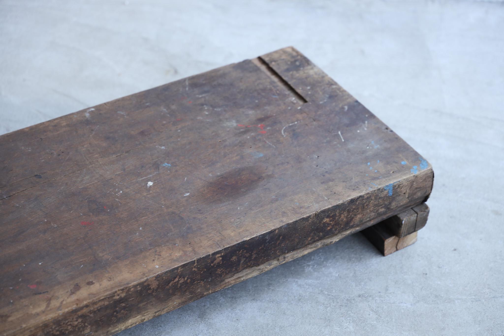 Wooden Low Table, Japanese Antique, Wabi-Sabi, Mingei For Sale 3