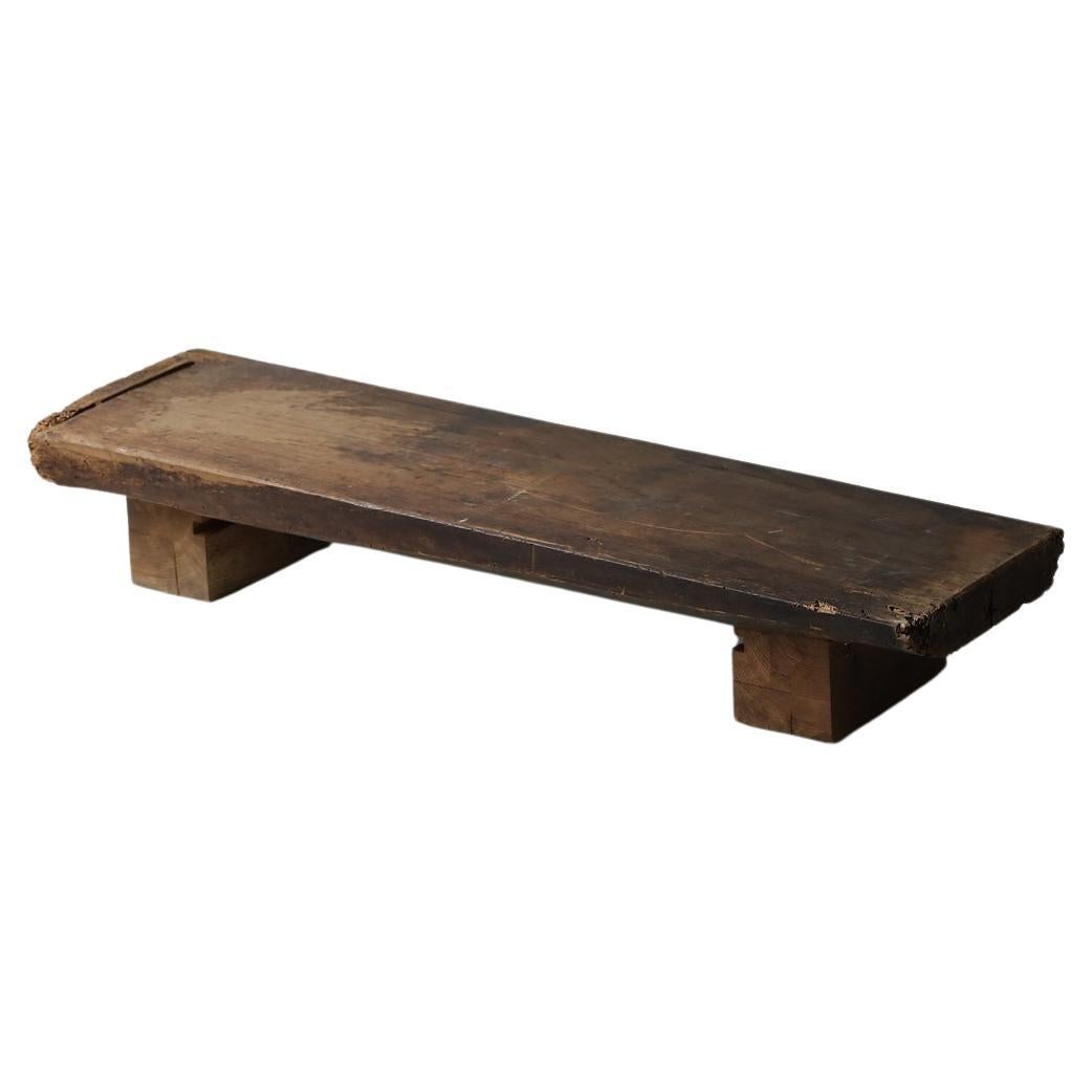 Wooden Low Table, Japanese Antique, Wabi-Sabi, Mingei For Sale