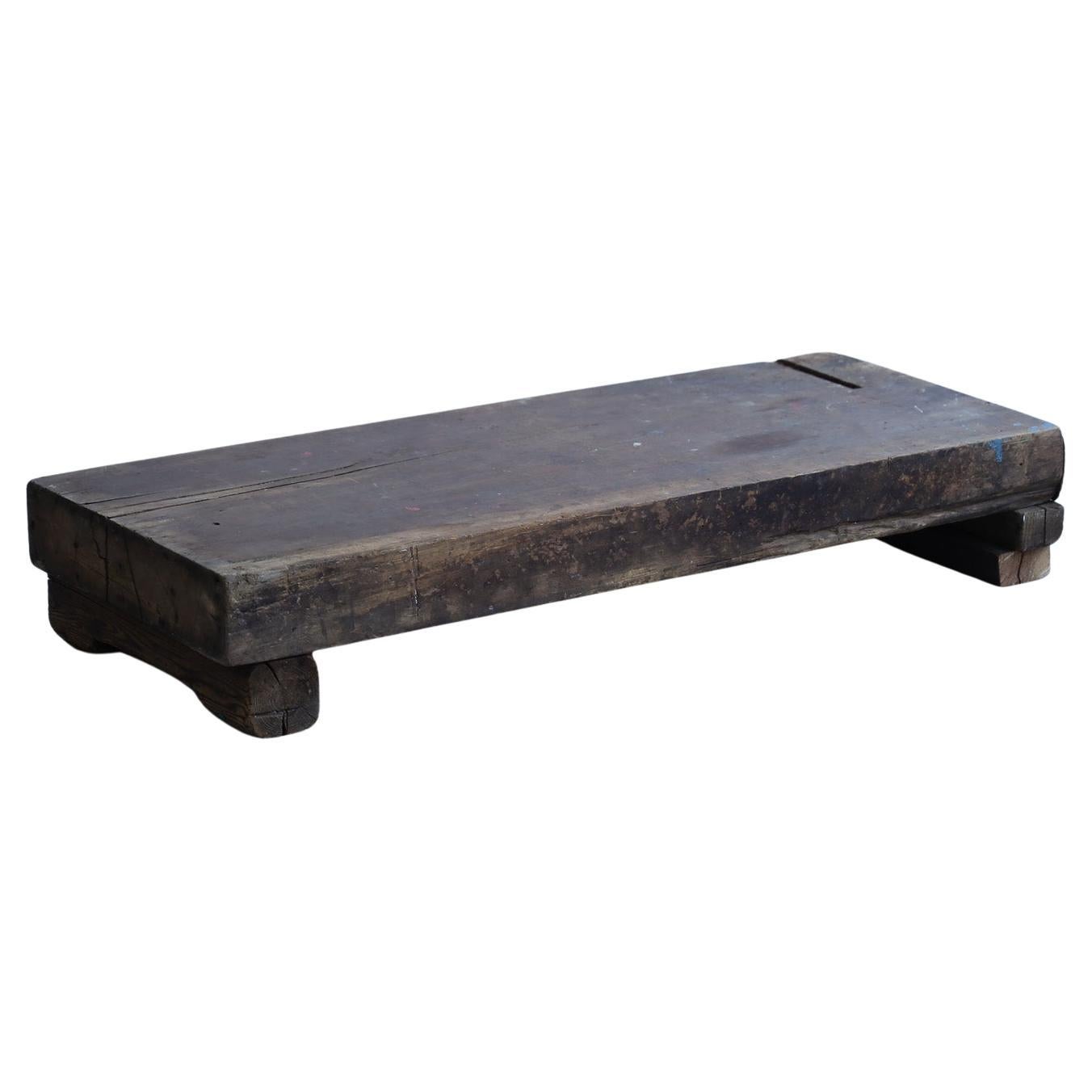 Niedriger Holztisch, japanisch, antik, Wabi-Sabi, Mingei