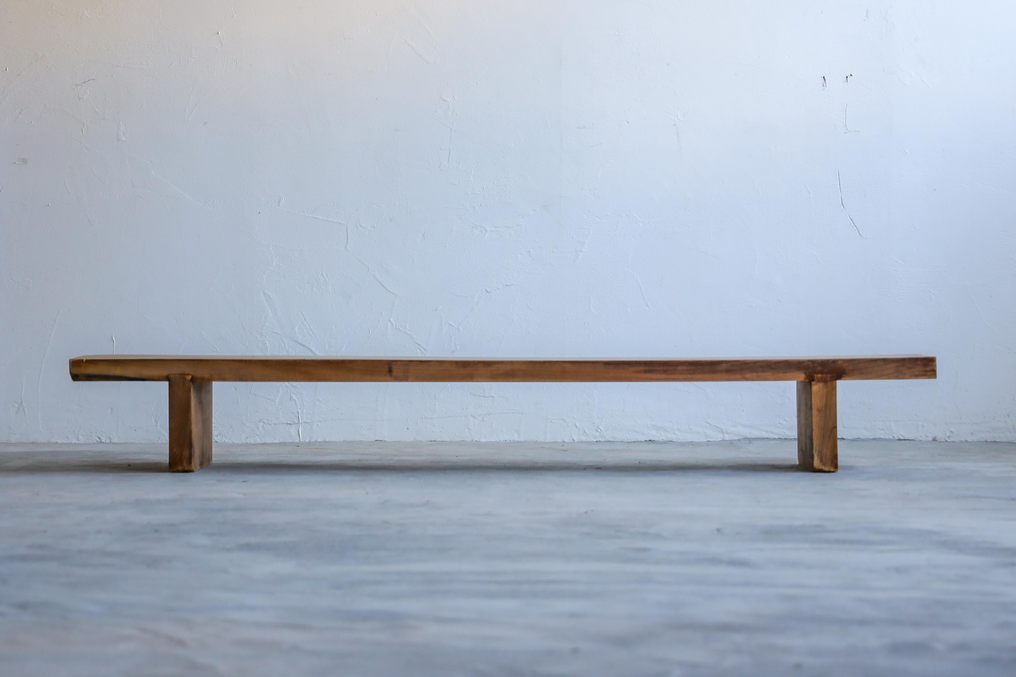 Wooden Low Table, Low chair, TV Board, Japanese Antique, Wabi-Sabi, Mingei In Good Condition In Katori-Shi, 12