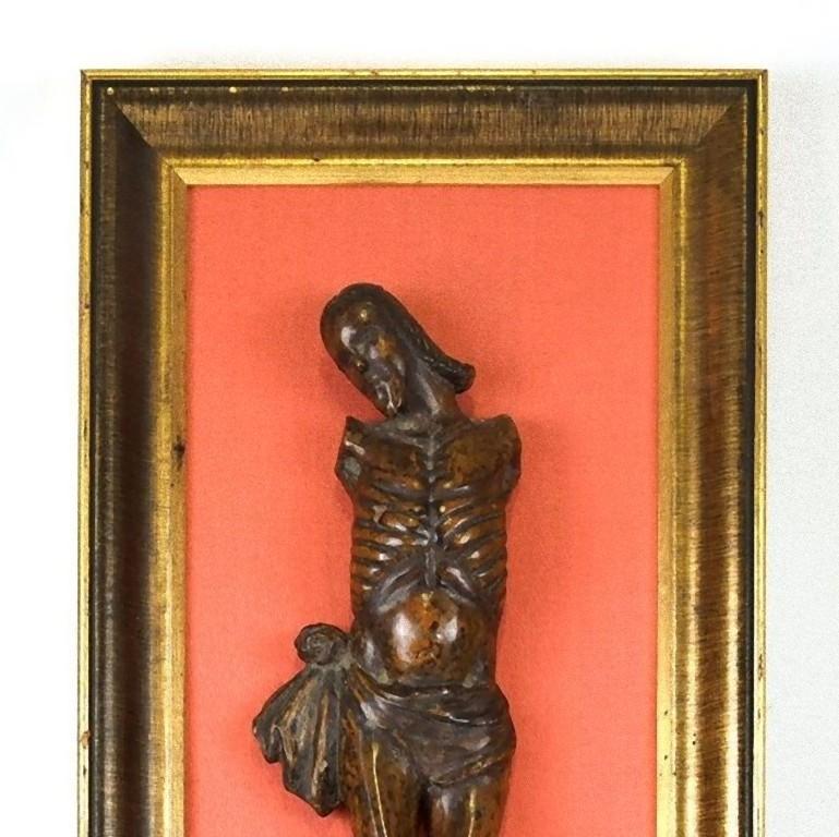 Crucifixion of Jesus is an original wood sculpture realized at the end of the XVI century.

Rare sculpture in lacquered and painted wood (lacquered and painted after the period of realization) representing Christ on the cross. 

Good conditions