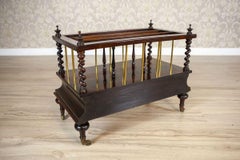 Wooden Magazine Rack From the Early 20th Century in Dark Brown