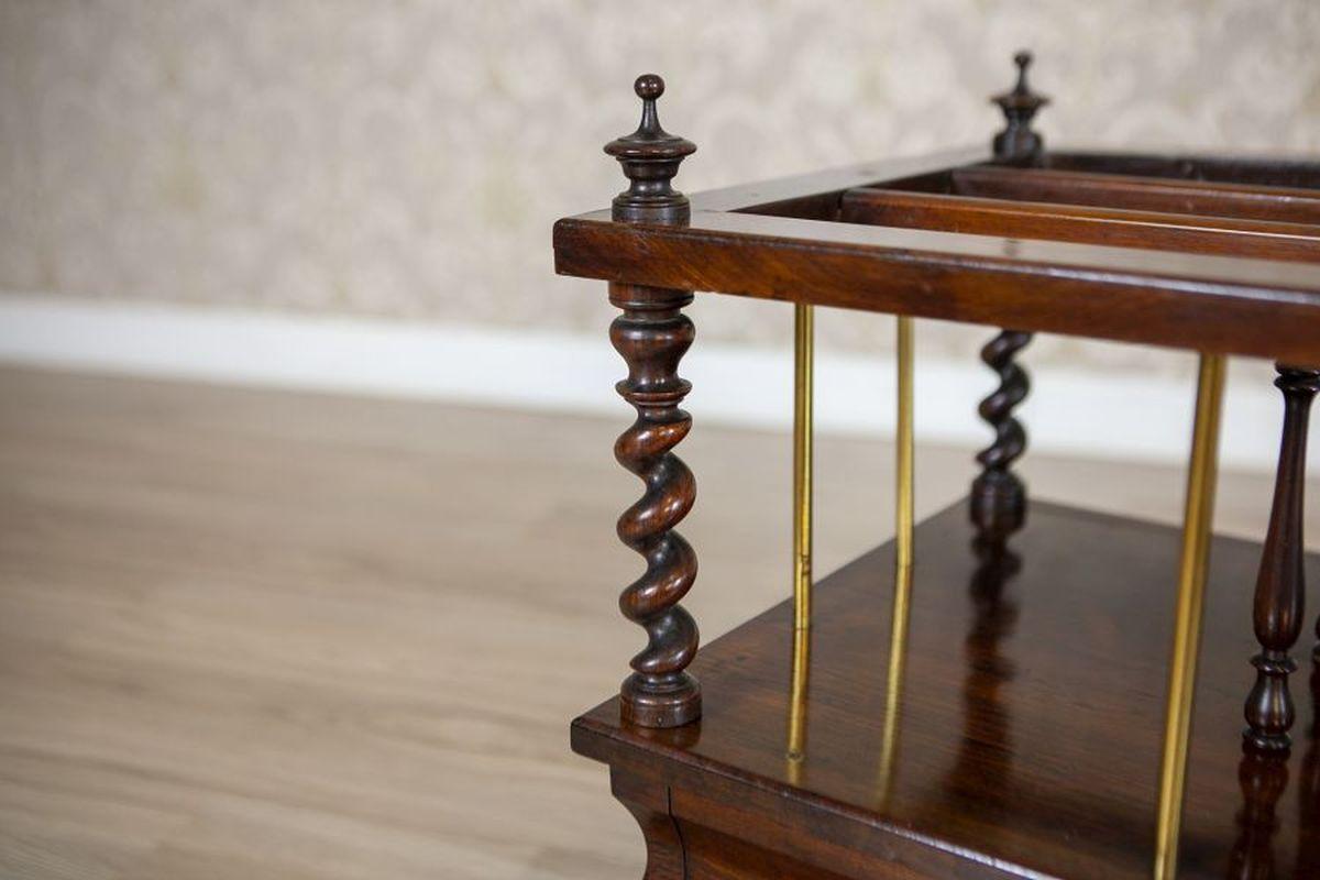 Ottone Portariviste in legno dei primi del '900 in marrone scuro in vendita
