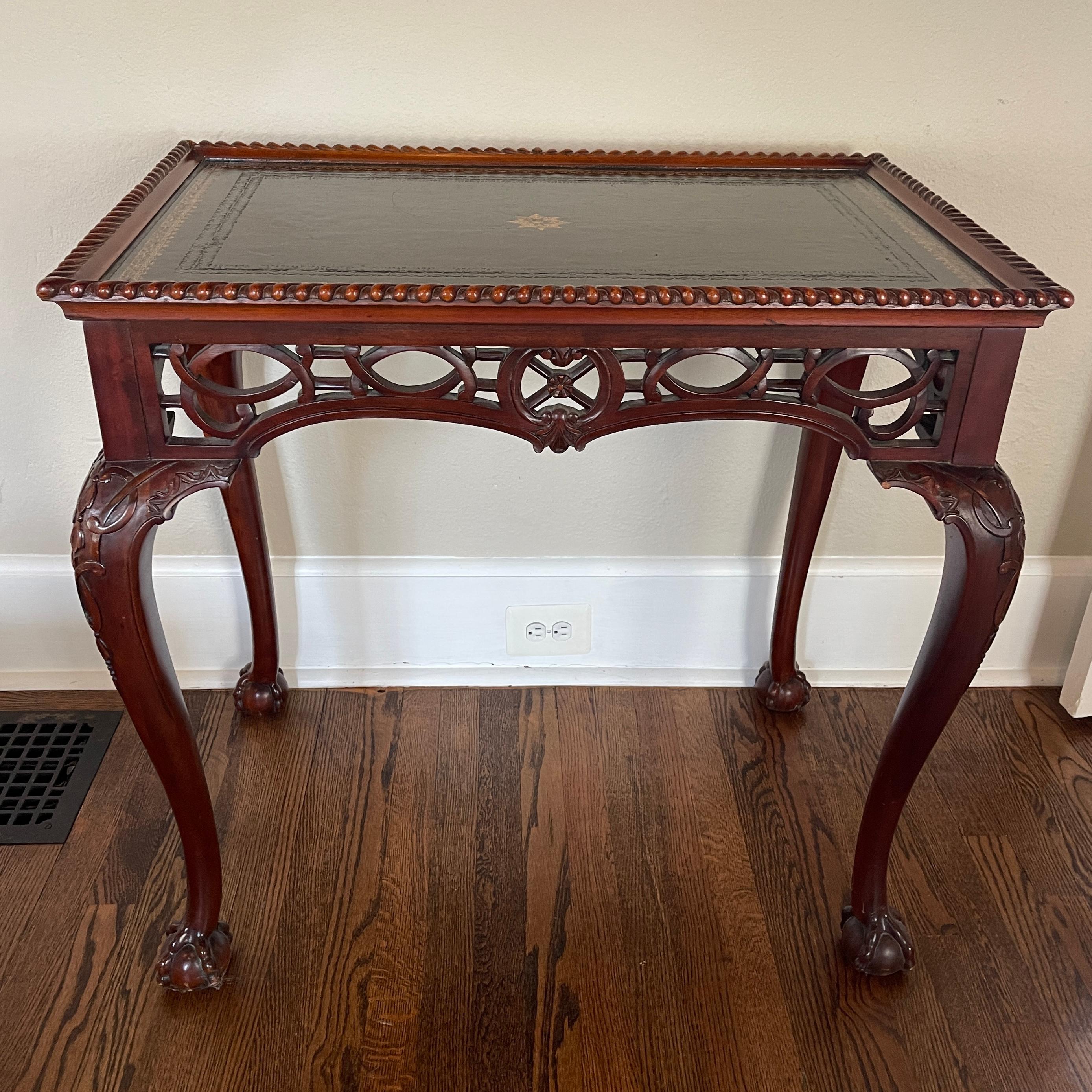 leather top end table