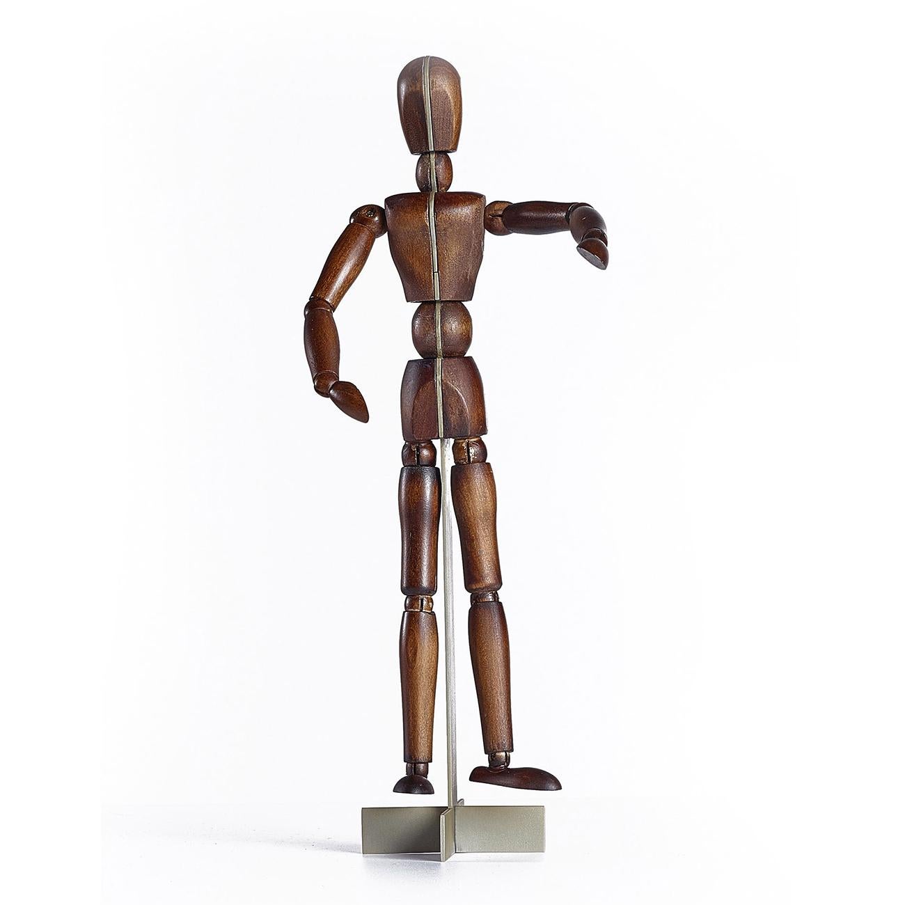 Italian Wooden Man Sculpture For Sale