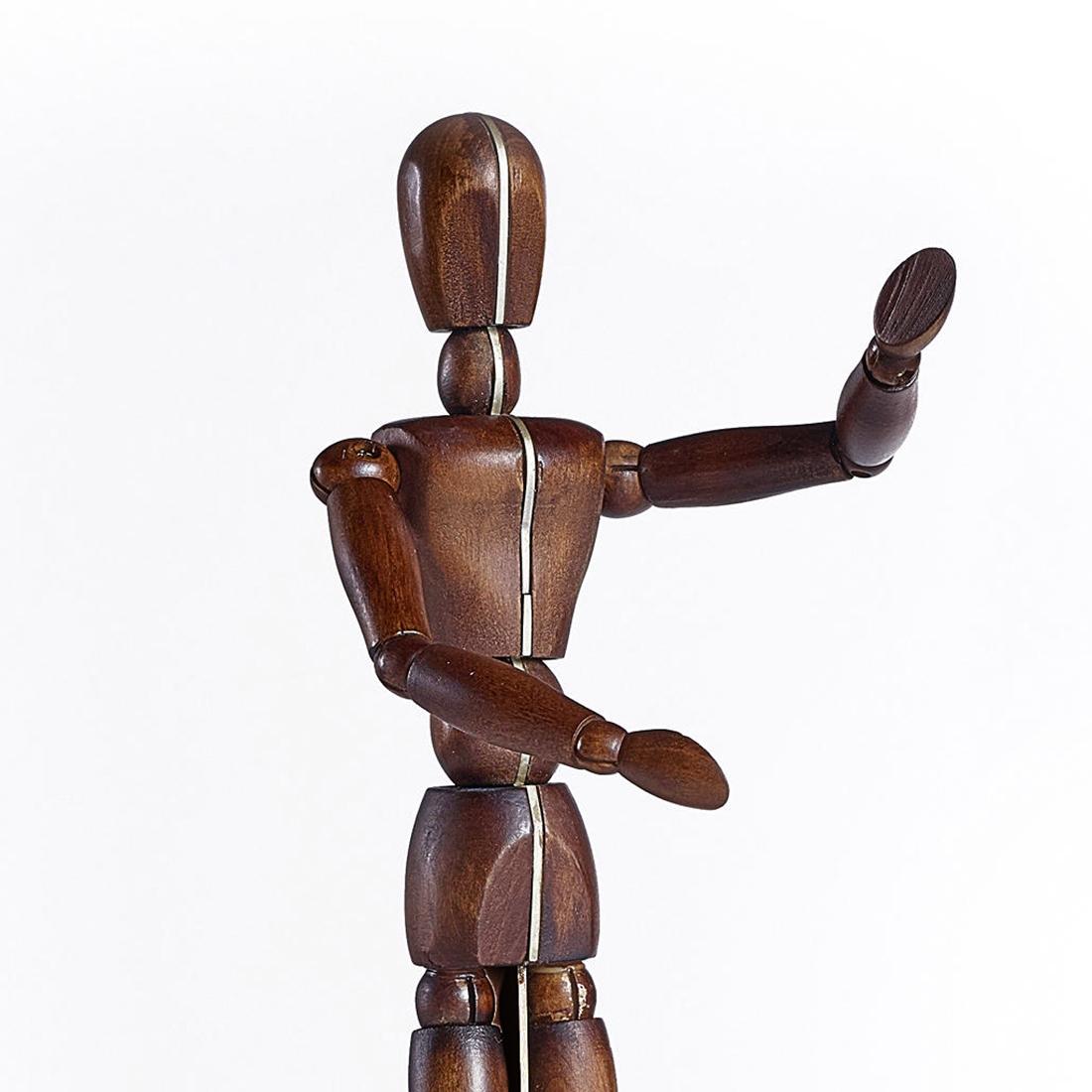 Hand-Crafted Wooden Man Sculpture For Sale