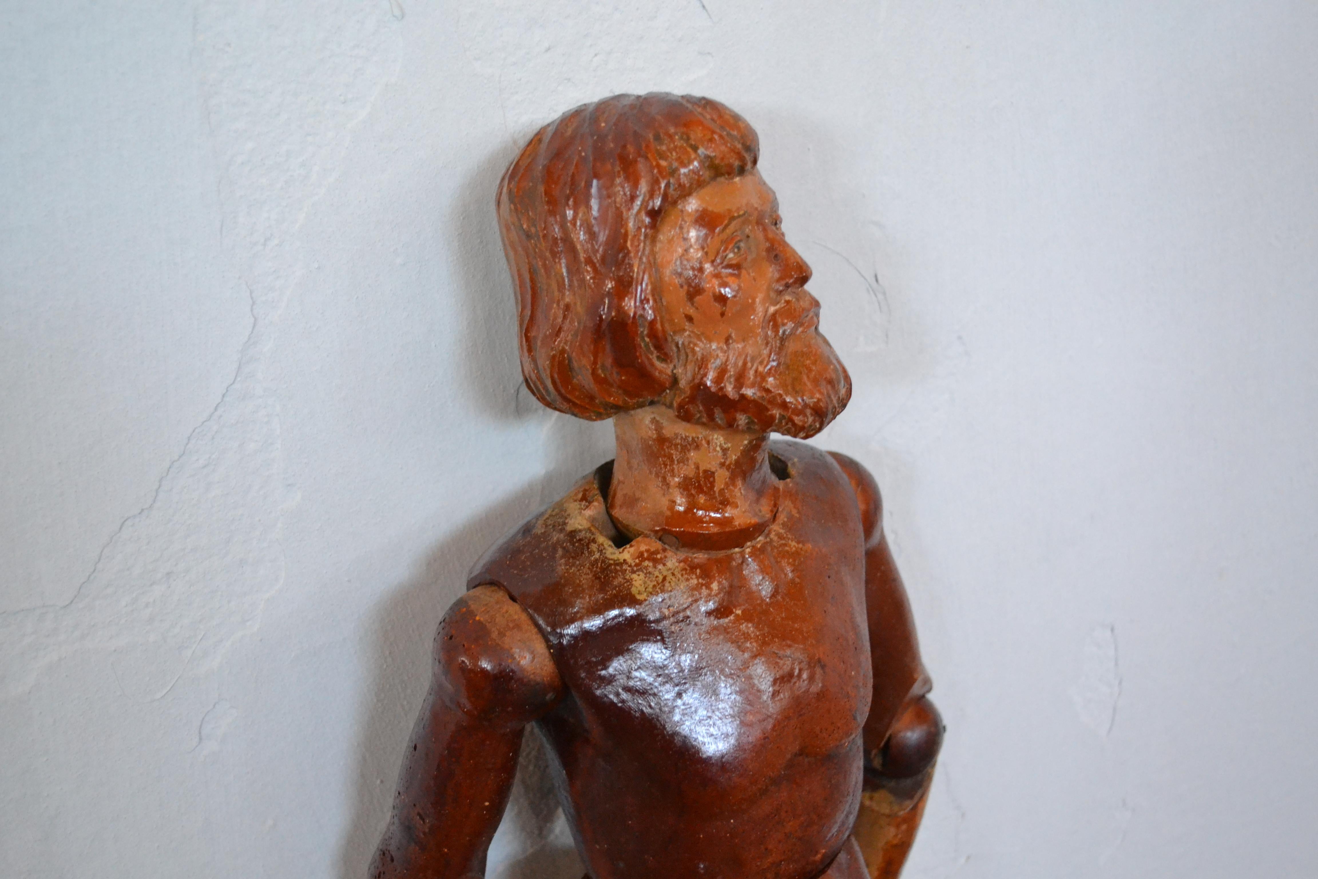 French Wooden Mannequin, France, 19th Century For Sale