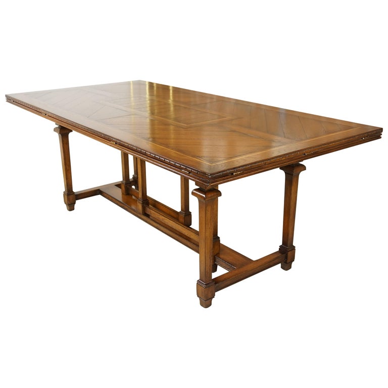 Wooden Marquetry Modular Dining Table For Sale