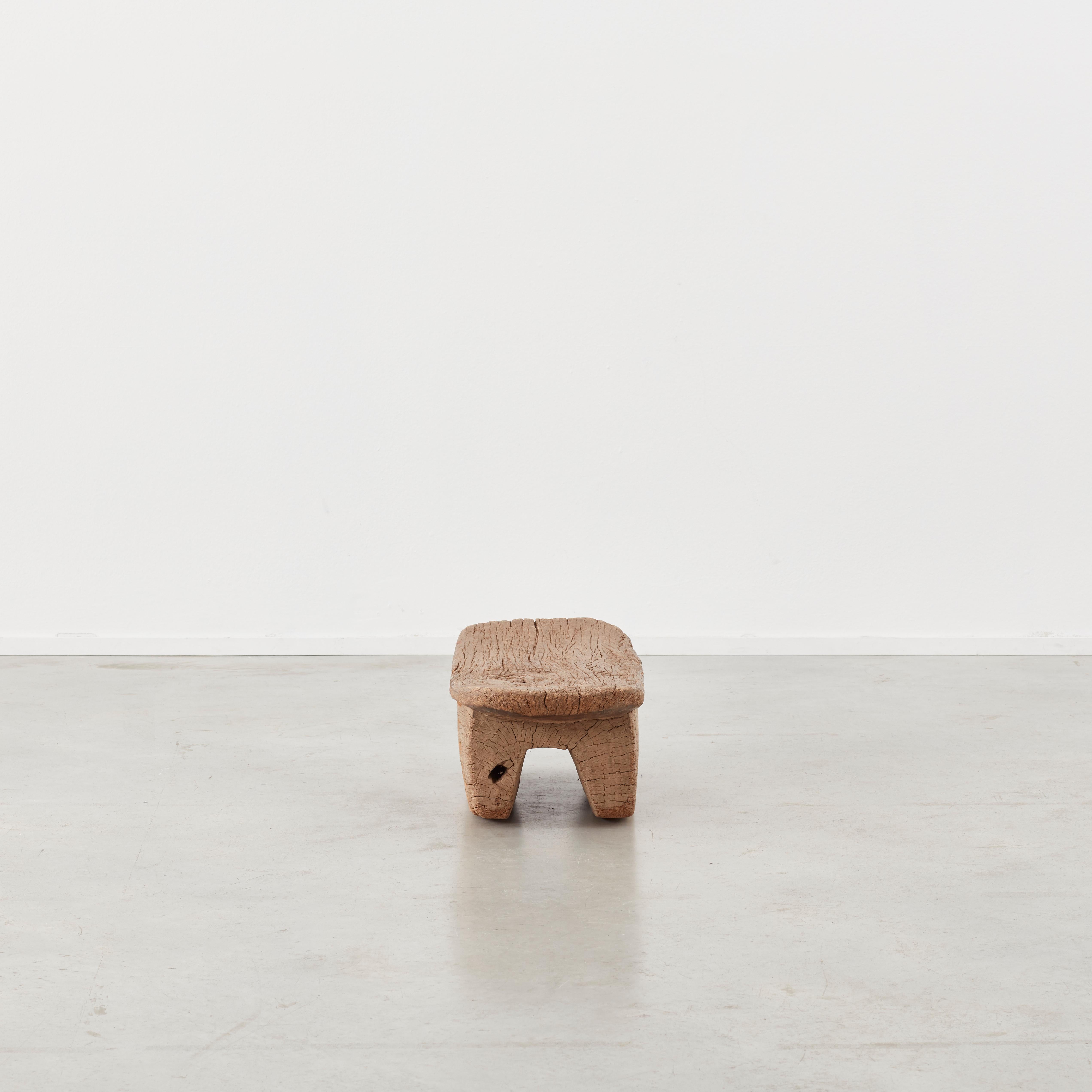 Hand-Carved Wooden Meditation Stool from Burkino Fasso, circa 1950