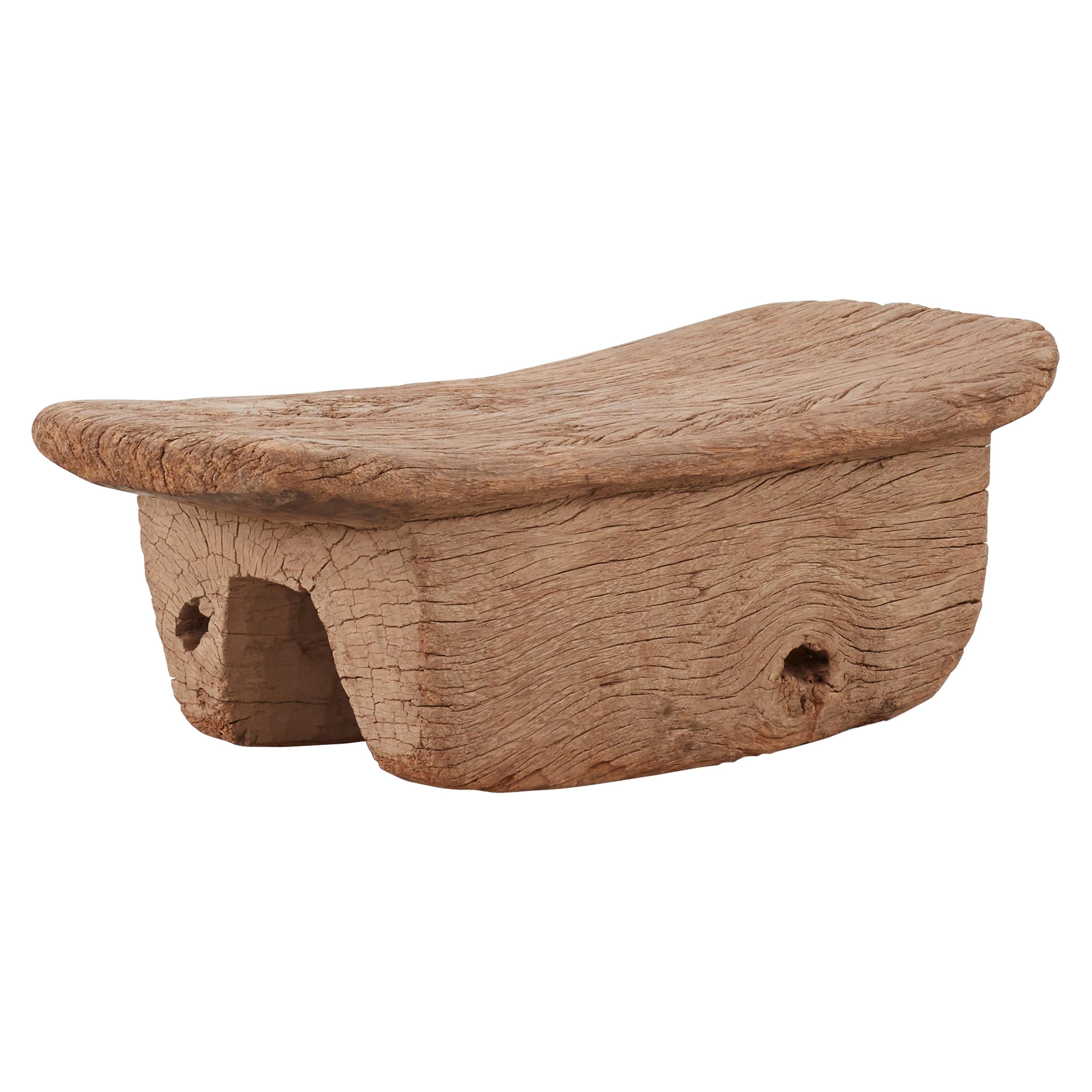 Wooden Meditation Stool from Burkino Fasso, circa 1950