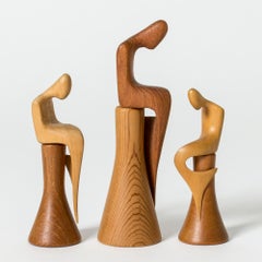 Wooden Mermaid Sculptures by Johnny Mattsson, Sweden, 1950s
