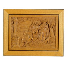 Wooden Micro Carving Plaque by Johann Rint ca. 1880
