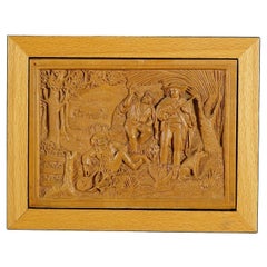 Wooden Micro Carving Plaque by Johann Rint ca. 1880