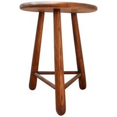 Wooden Midcentury French Stool or Side Table