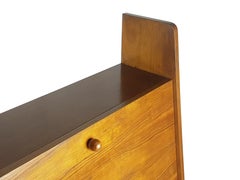 Wooden Mid-Century Modern Drop off Wall Secretaire Attributed to Marcel Gascoin