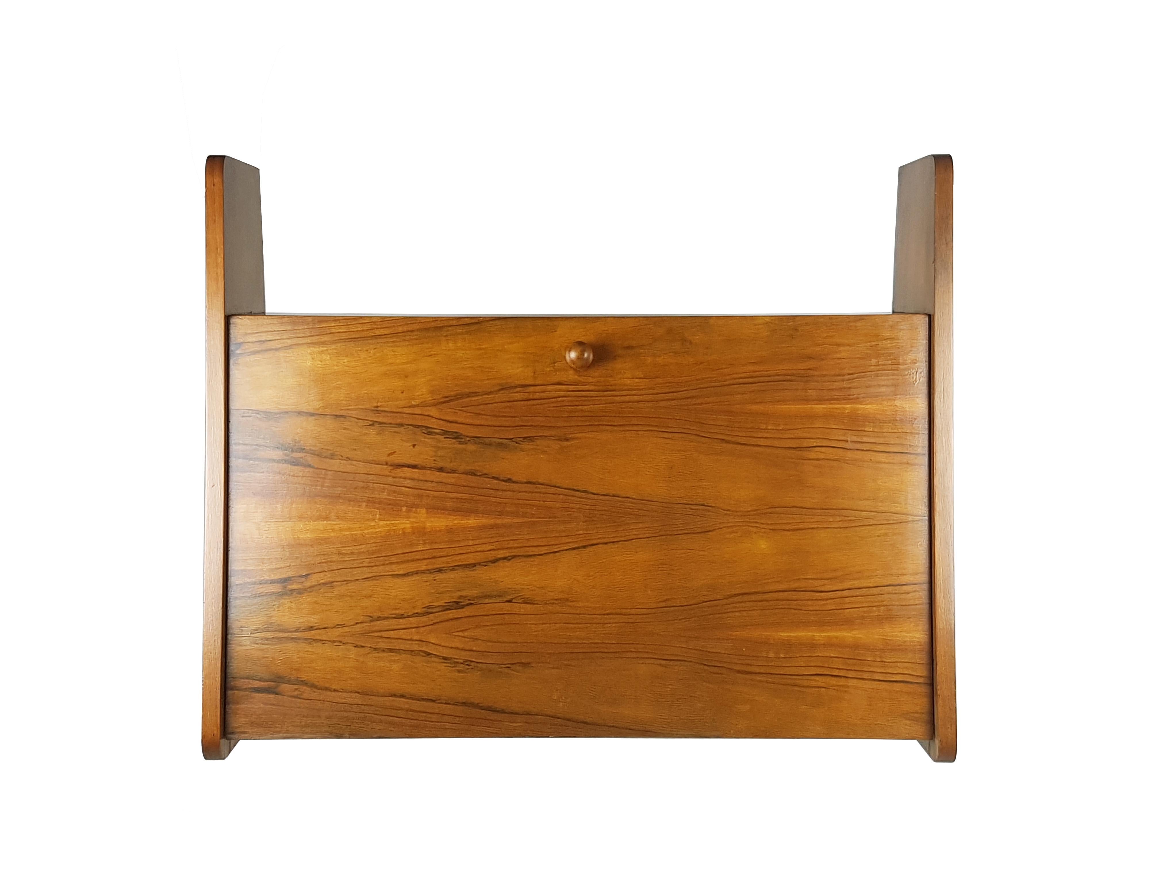 Wooden Mid-Century Modern Drop off Wall Secretaire Attributed to Marcel Gascoin For Sale 3