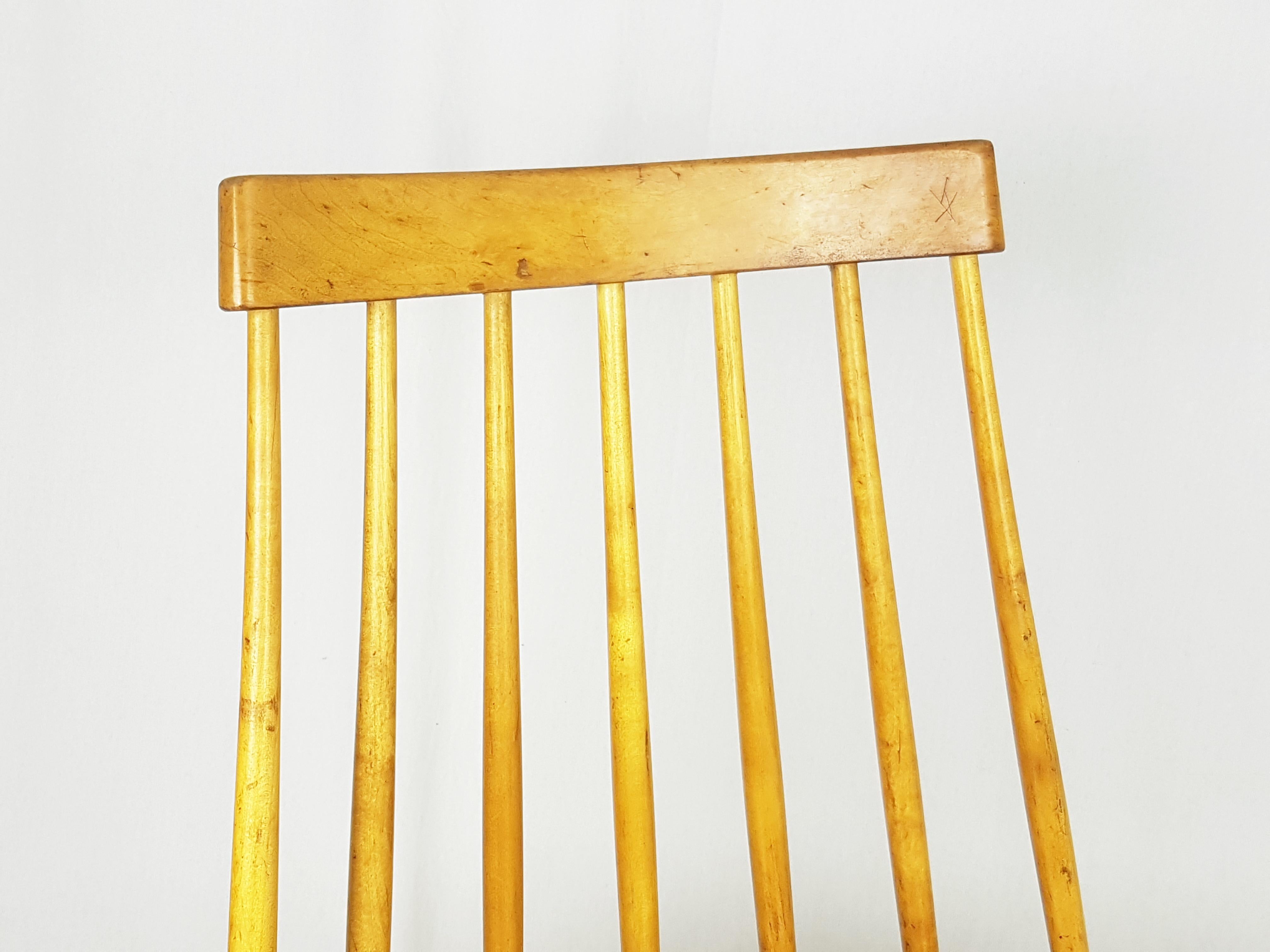 Wooden Mid-Century Modern Pinocchio Chair by Yngve Ekström for Stolab In Good Condition For Sale In Varese, Lombardia