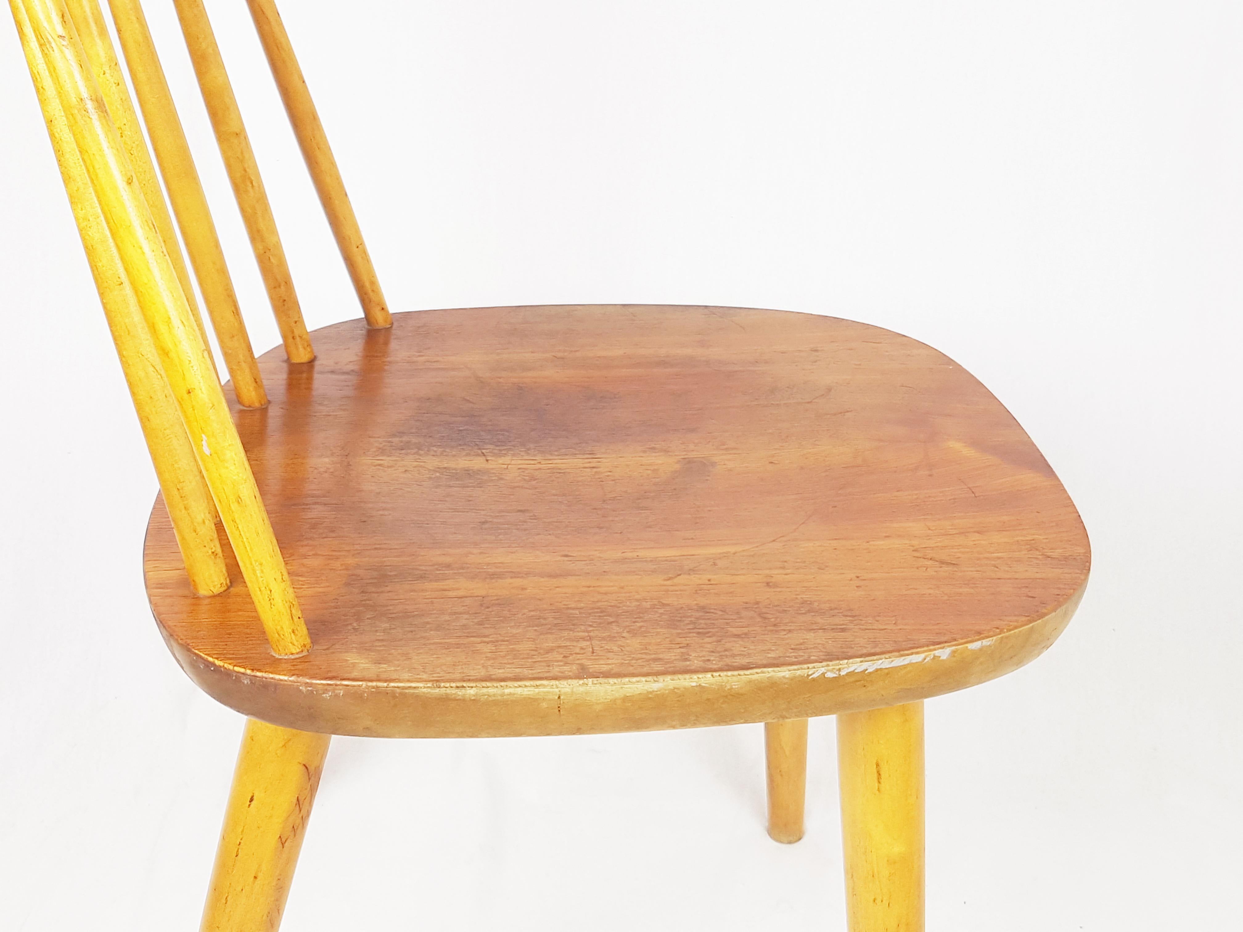 Wooden Mid-Century Modern Pinocchio Chair by Yngve Ekström for Stolab In Good Condition For Sale In Varese, Lombardia