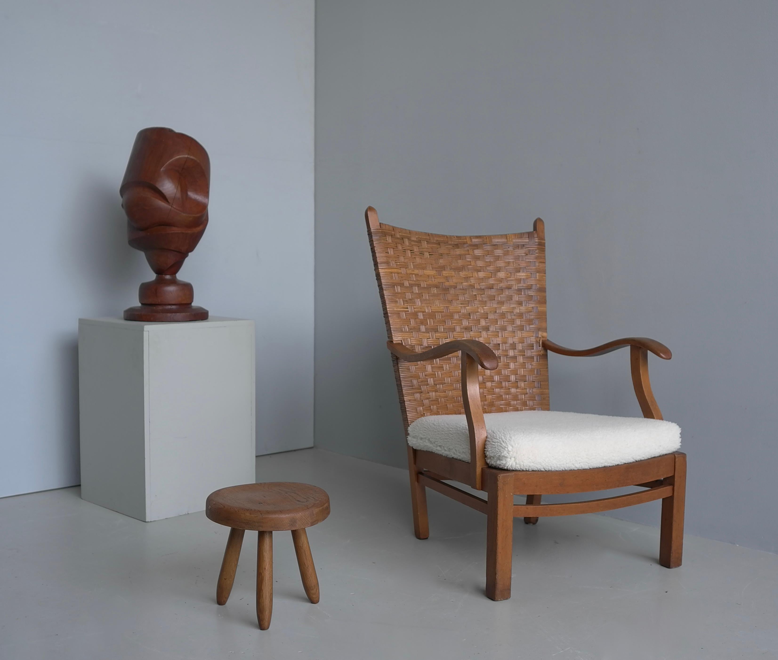 Late 20th Century Wooden Mid-Century Modern Sculpture by Dutch Artist Jef Depassé 1970 For Sale