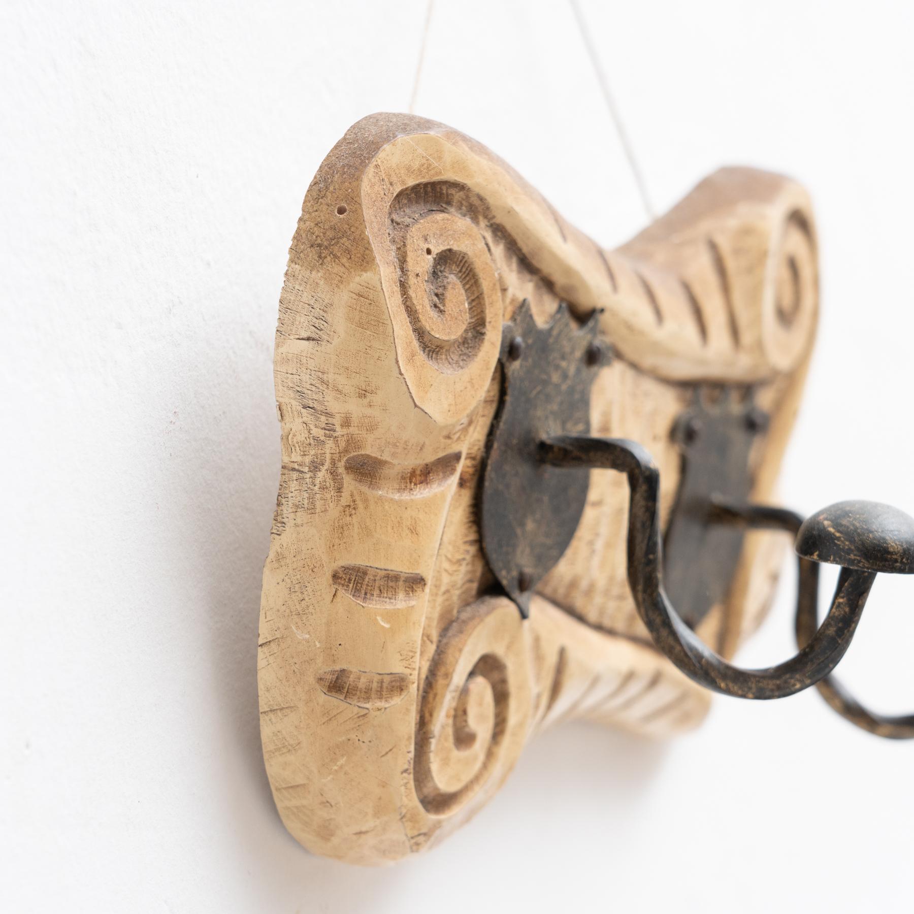 Wooden Mid-Century Modern Spanish Coat Hanger, circa 1950 5