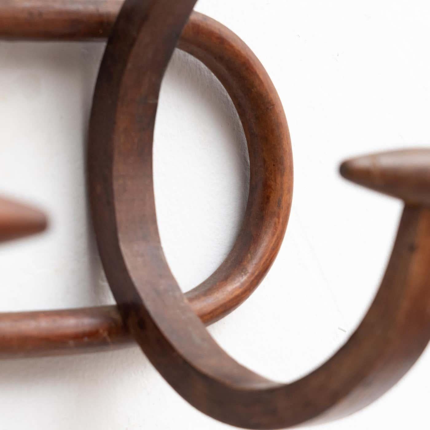 Wooden Mid-Century Modern Spanish Coat Hanger, circa 1950 For Sale 5